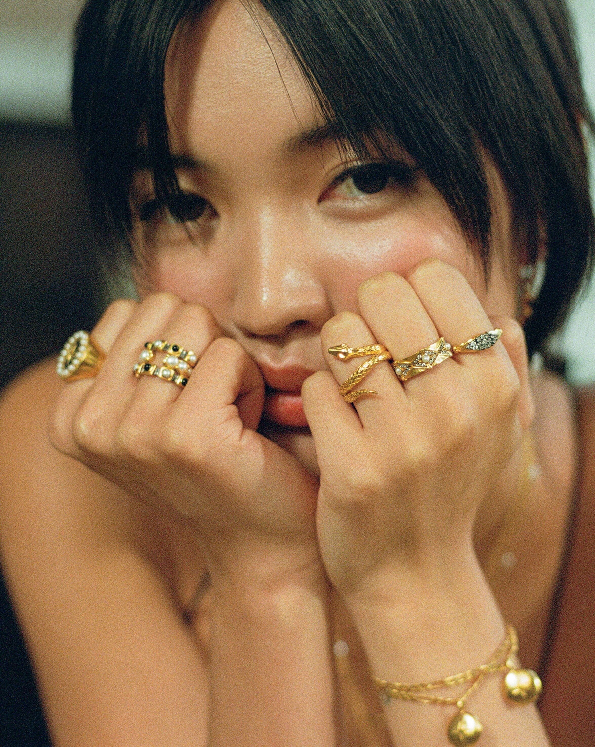 RING Harris Reed Coiled Serpent Ring | 18ct Gold Plated