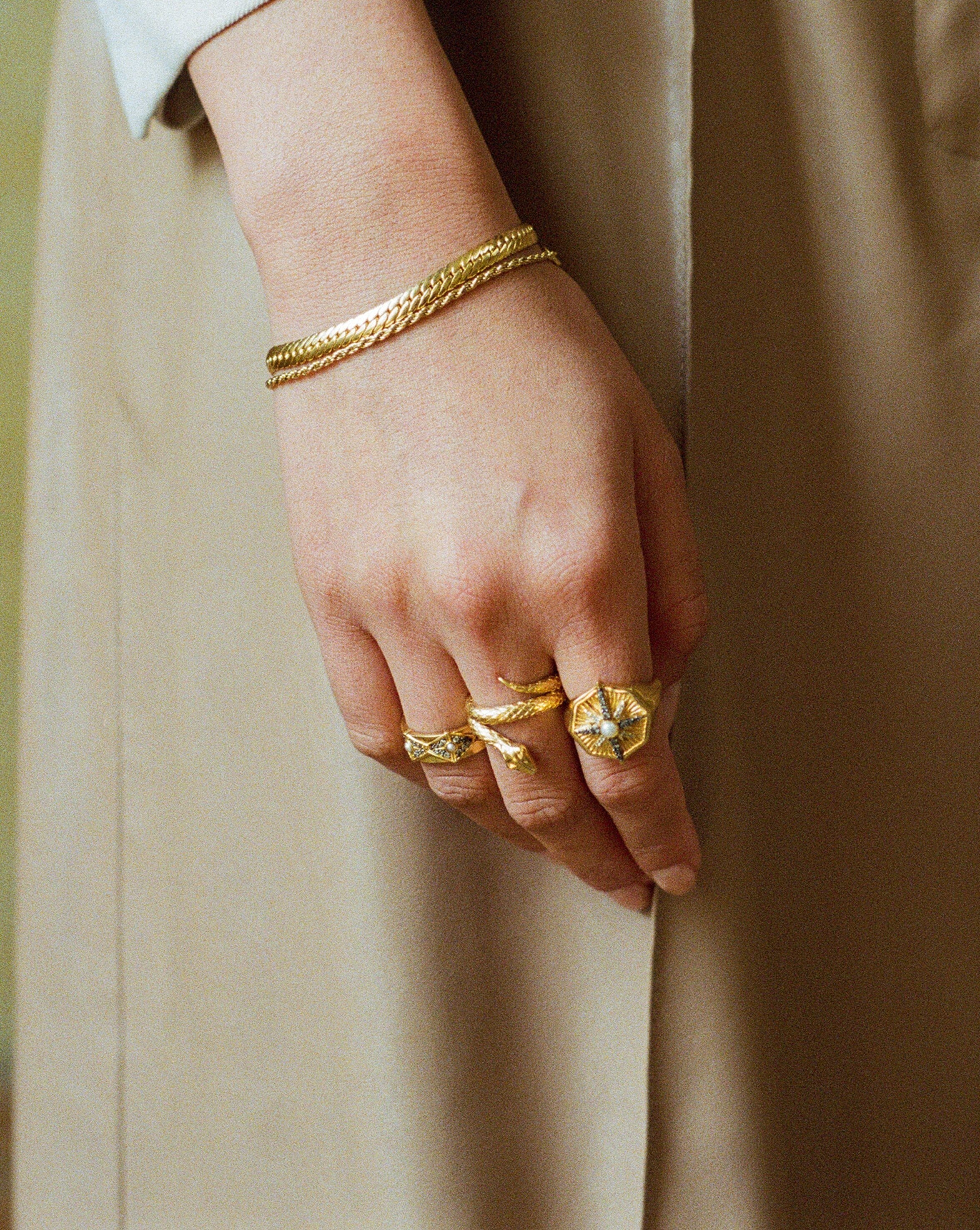 RING Harris Reed Coiled Serpent Ring | 18ct Gold Plated