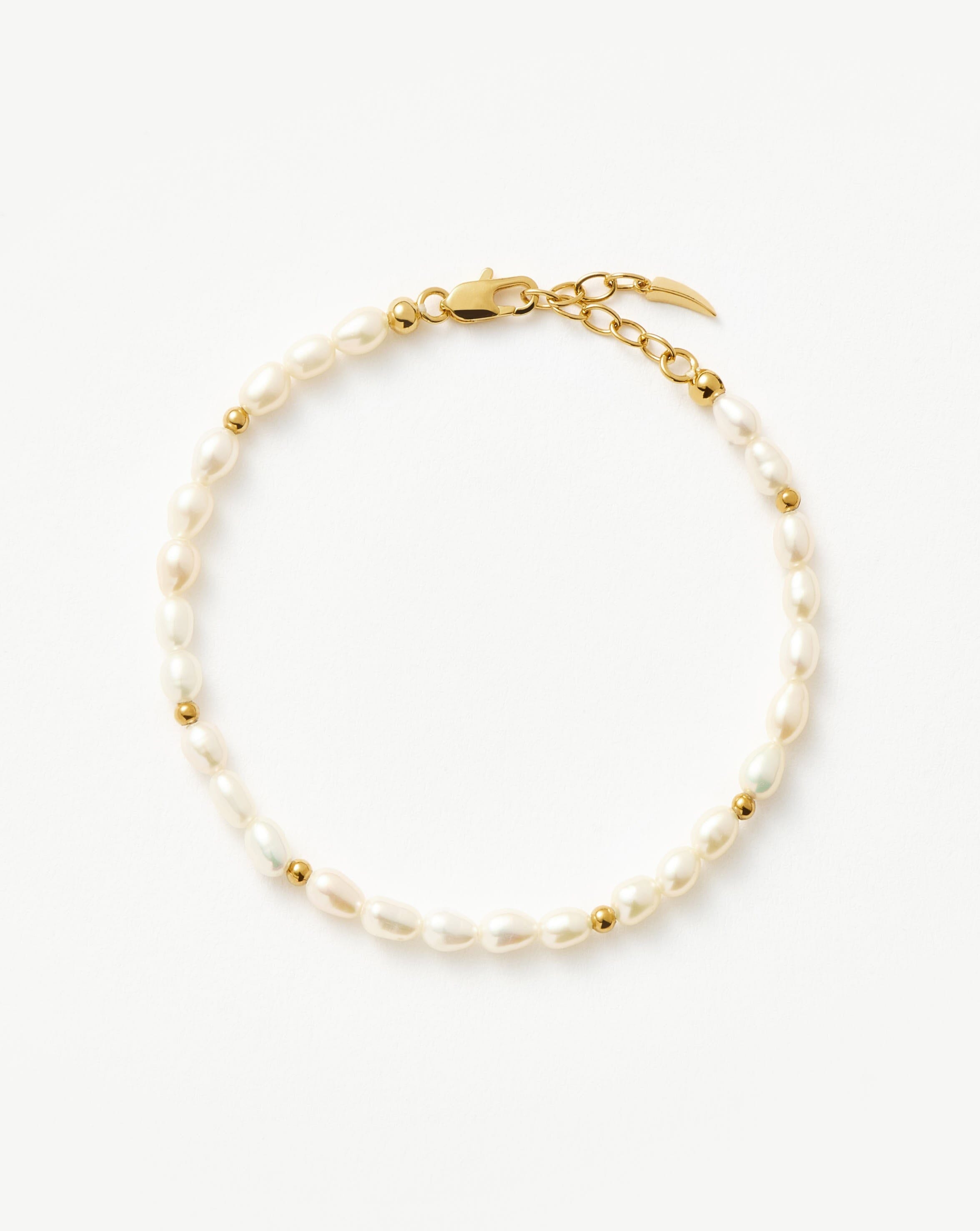 Pearl Seed Pearl Beaded Bracelet | 18ct Gold Plated/Pearl