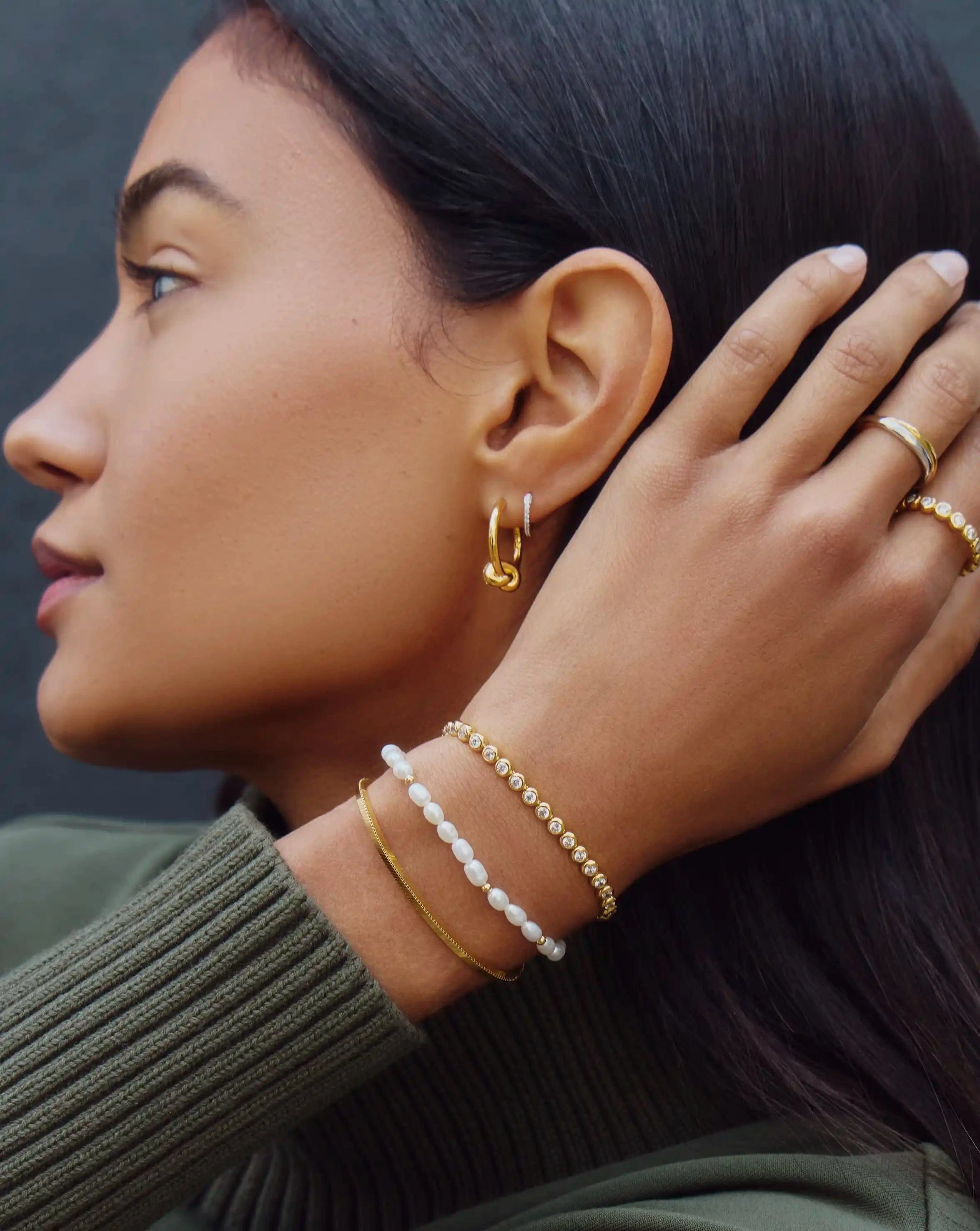 Pearl Seed Pearl Beaded Bracelet | 18ct Gold Plated/Pearl