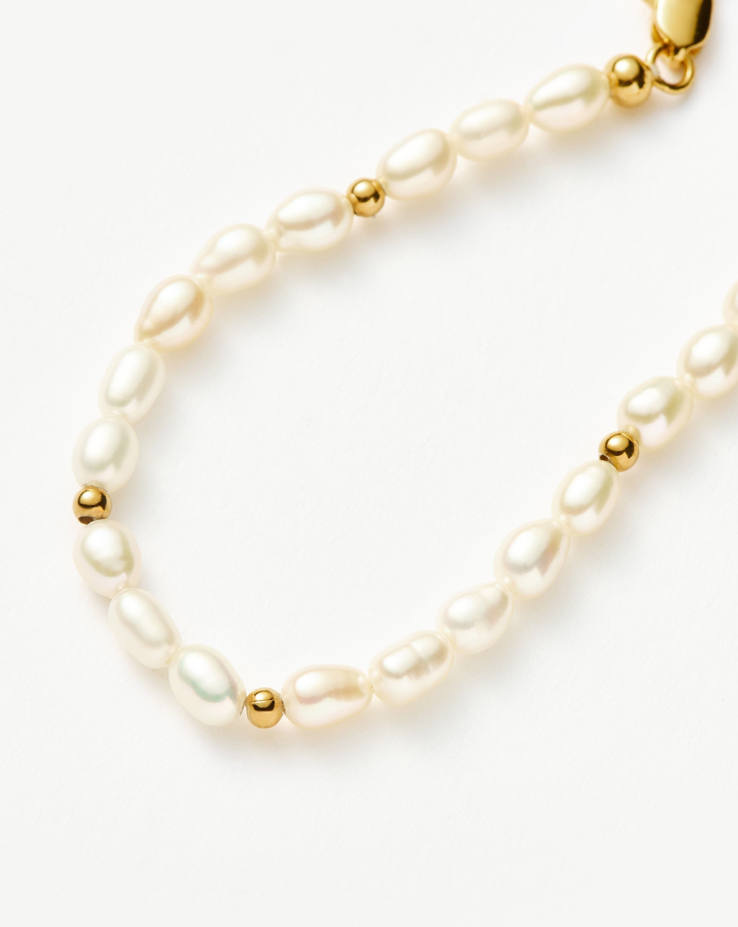 Pearl Seed Pearl Beaded Bracelet | 18ct Gold Plated/Pearl