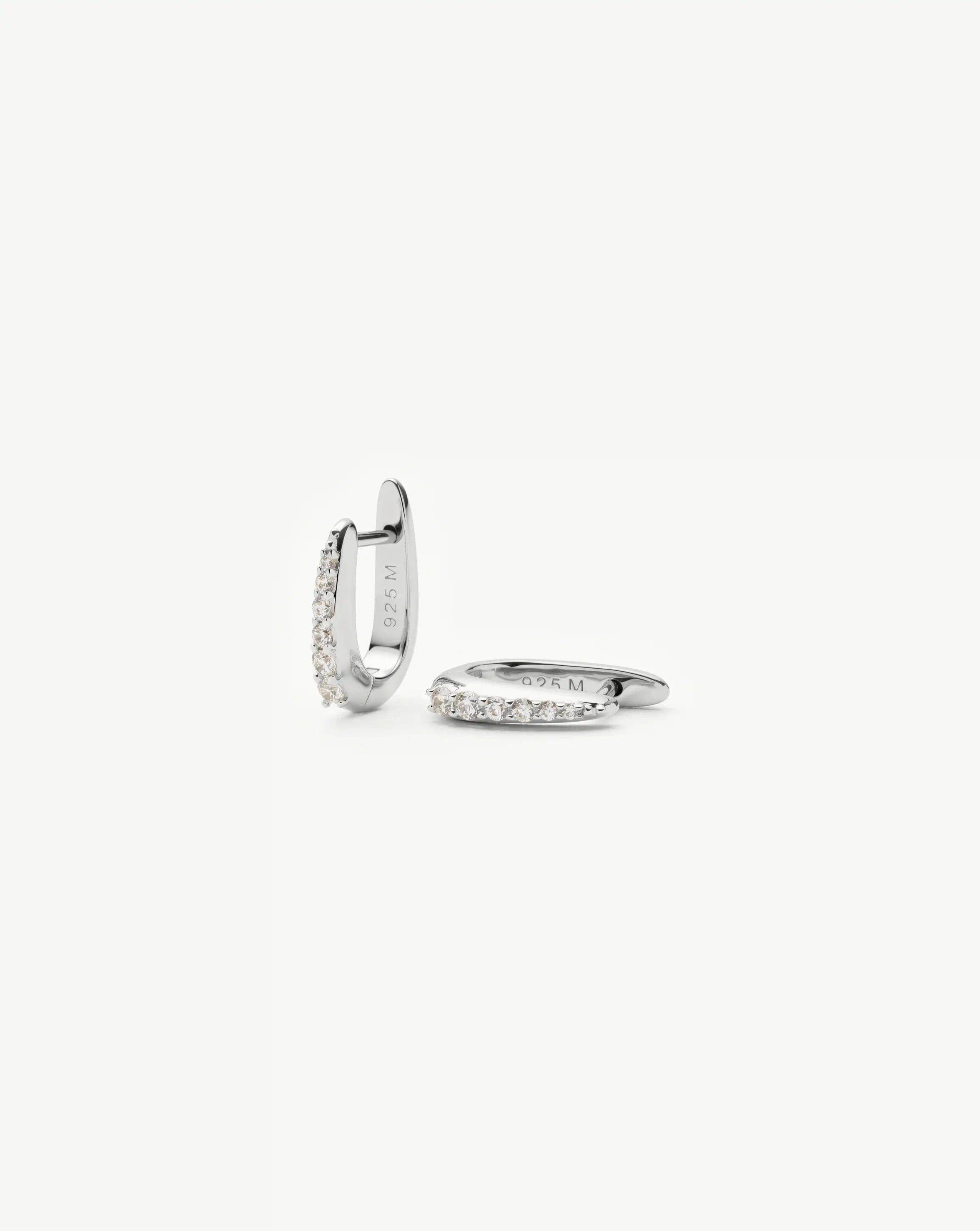 HUGGIES Claw Huggies | Sterling Silver/Pavé
