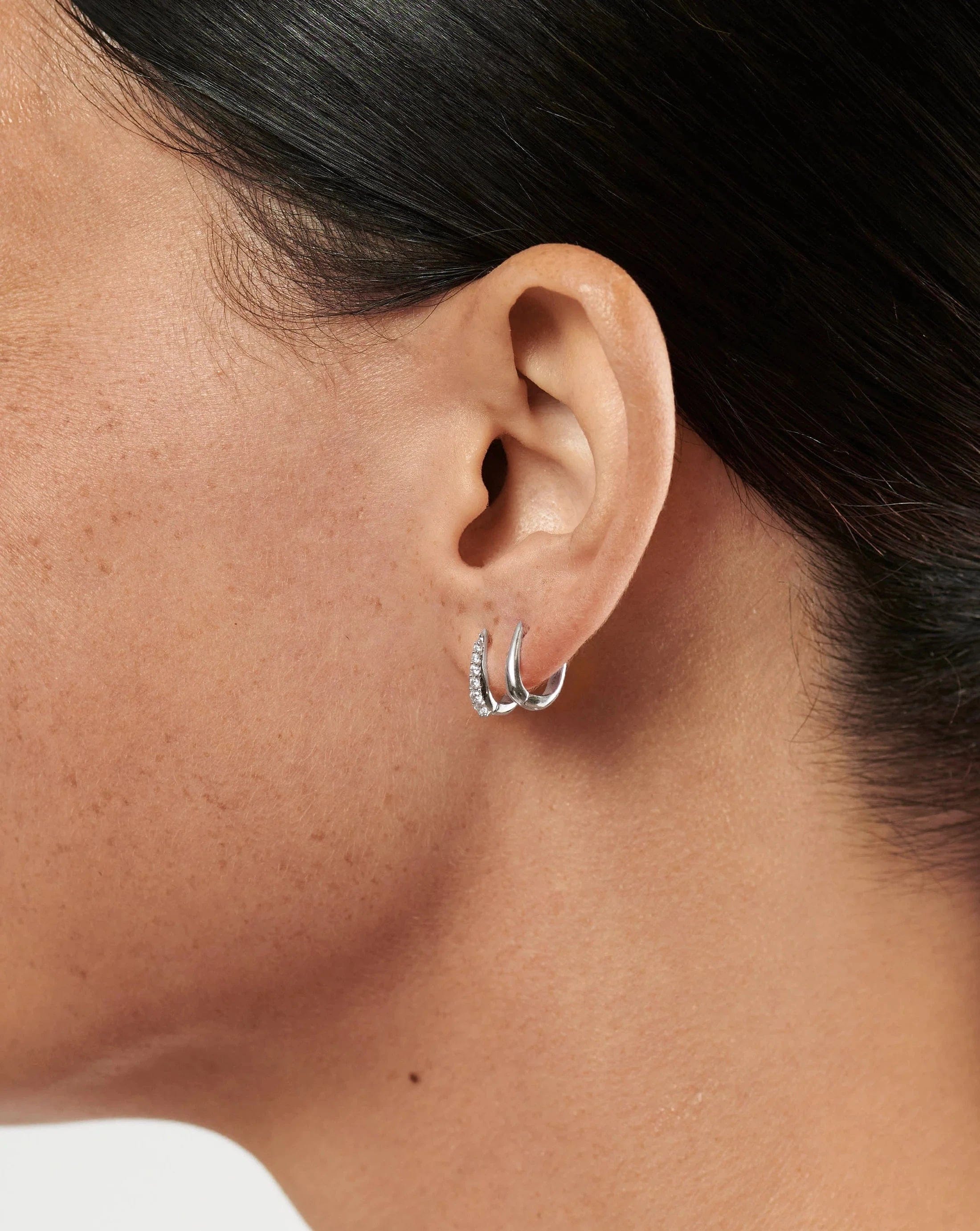 HUGGIES Claw Huggies | Sterling Silver/Pavé