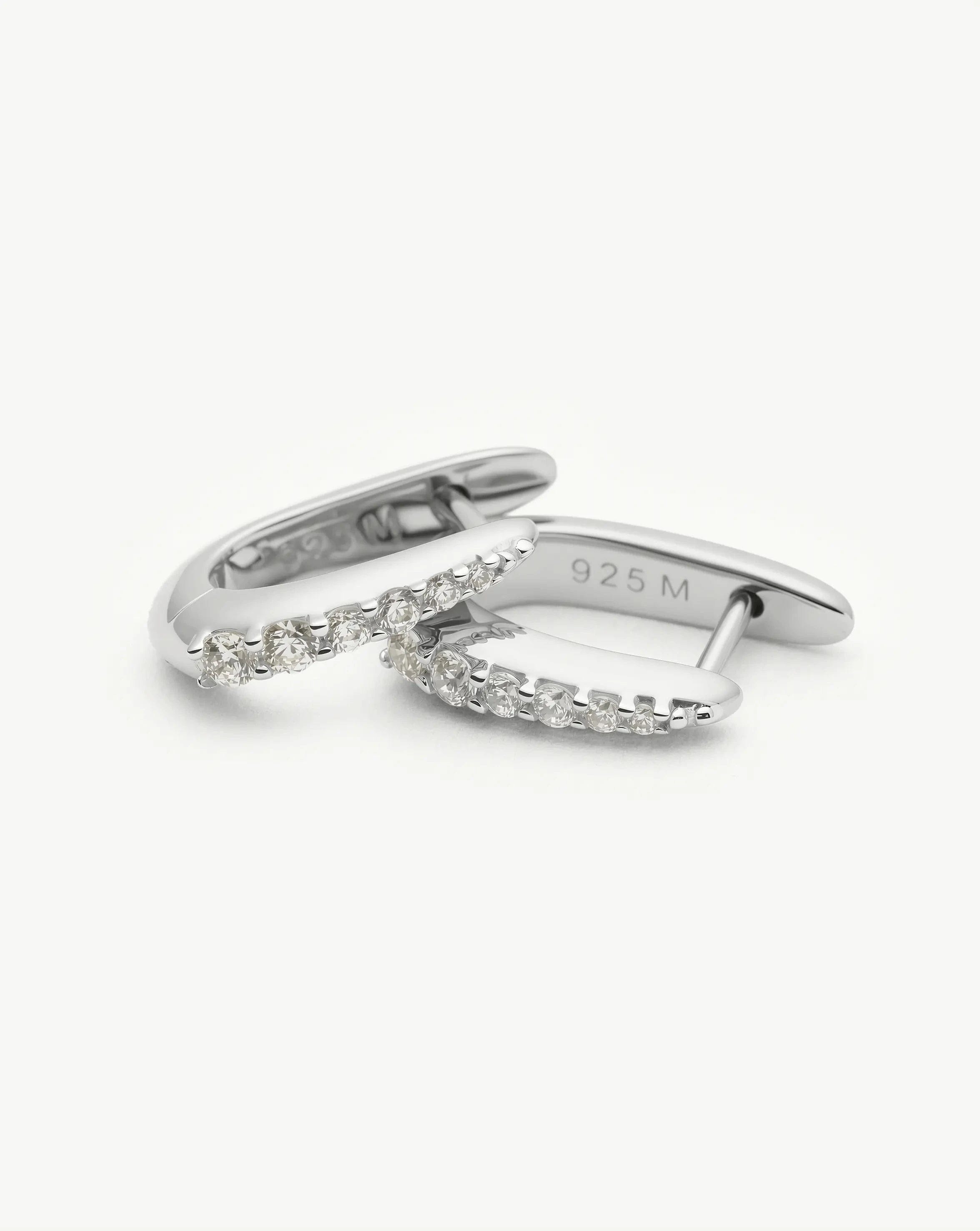 HUGGIES Claw Huggies | Sterling Silver/Pavé