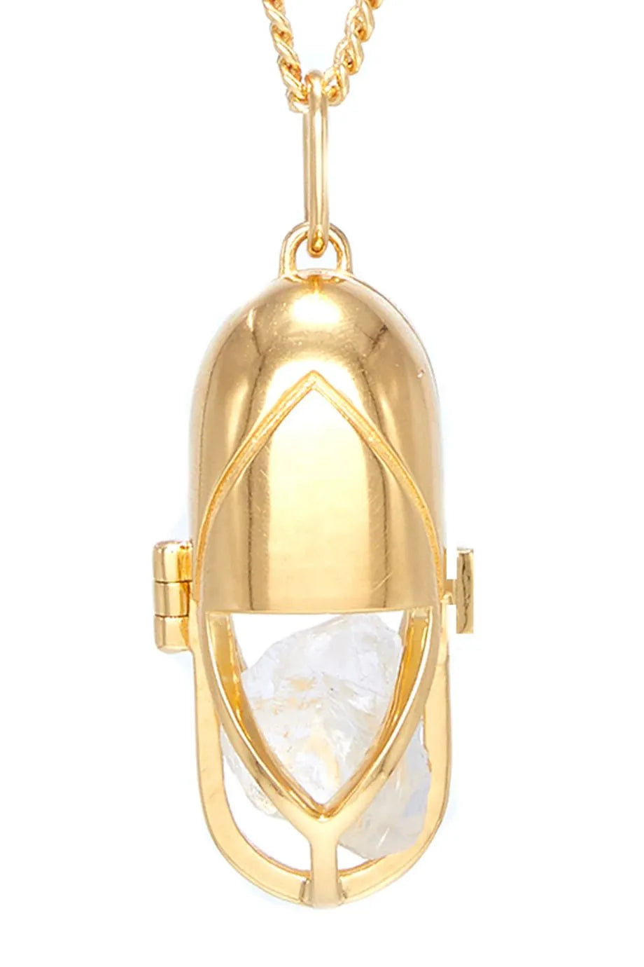 Capsule Eleven Capsule Crystal Pendant Necklace in Gold