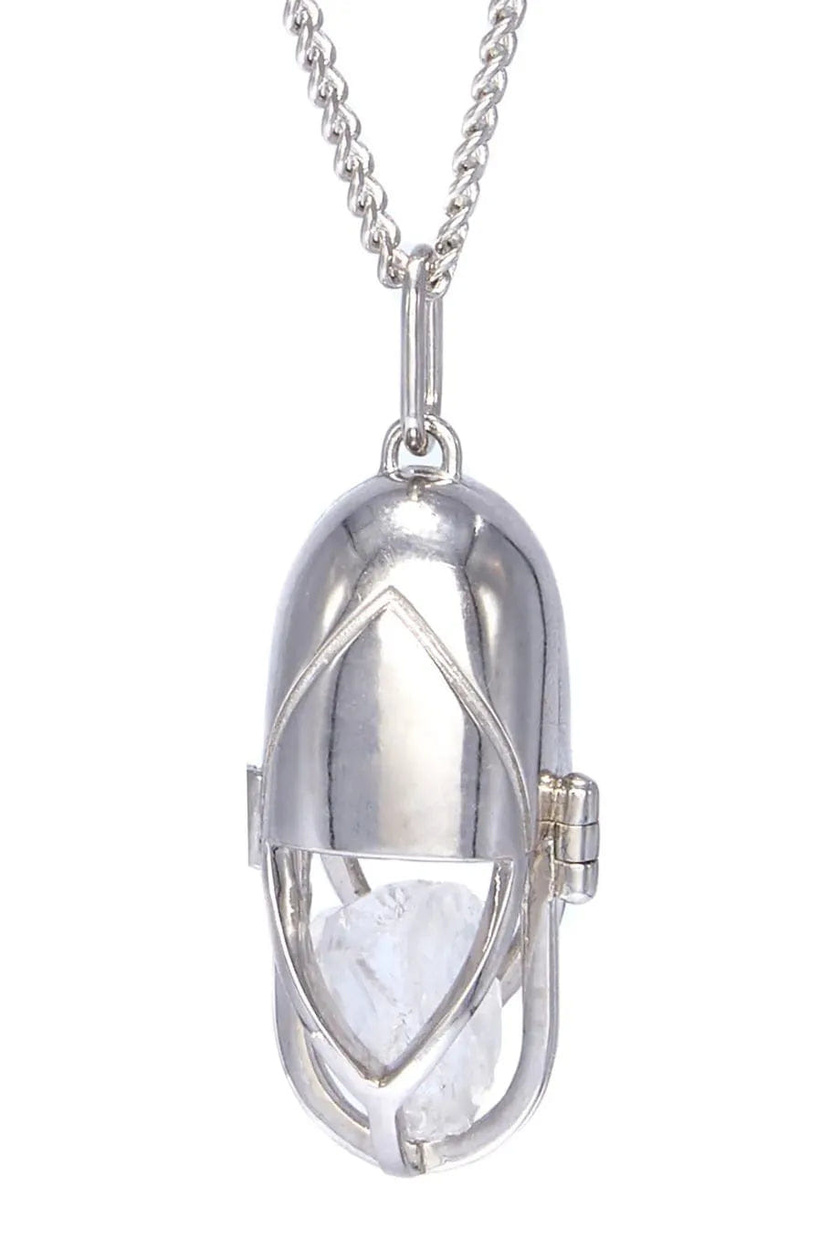 Capsule Eleven Capsule Crystal Pendant Necklace in Silver