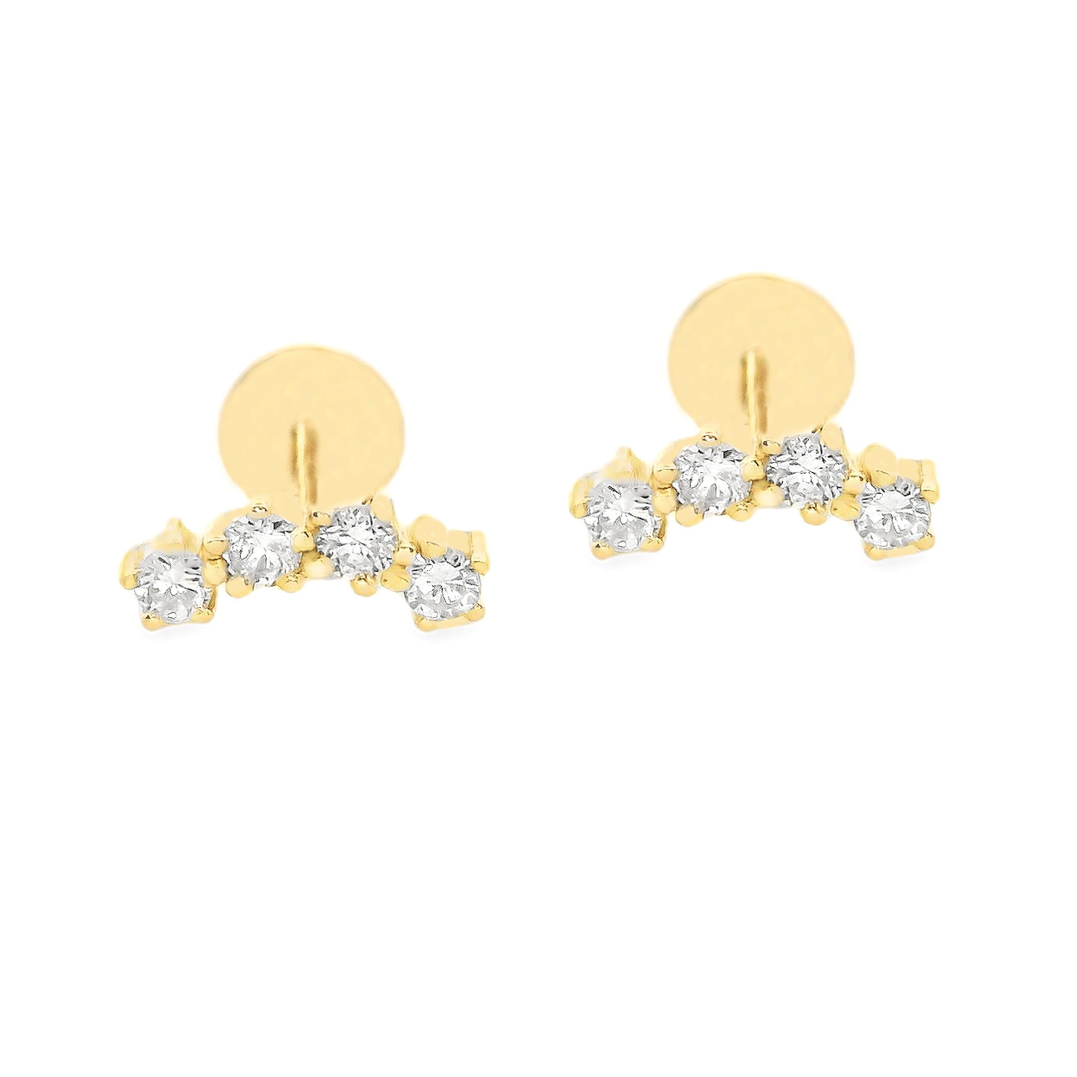 H.L. Gross & Bro. Jewelers .25ct 18k Gold Diamond Flat Back Studs
