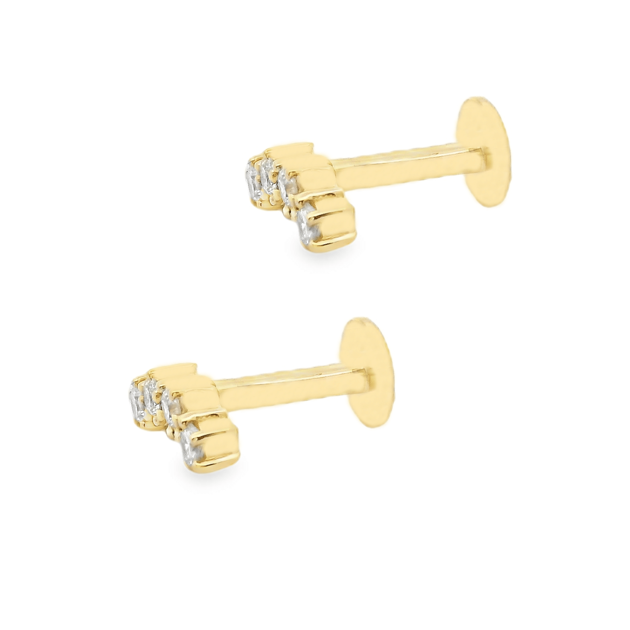 H.L. Gross & Bro. Jewelers .25ct 18k Gold Diamond Flat Back Studs