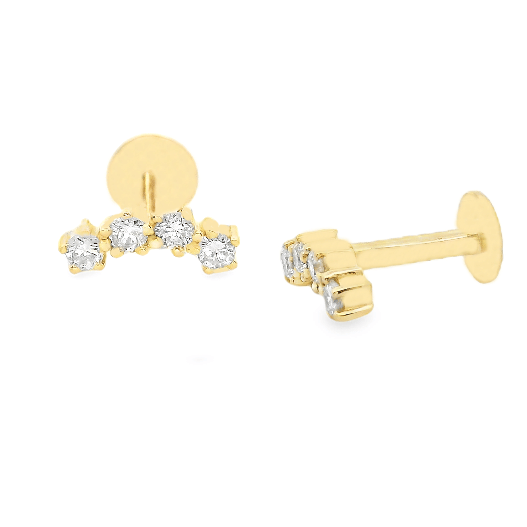 H.L. Gross & Bro. Jewelers .25ct 18k Gold Diamond Flat Back Studs