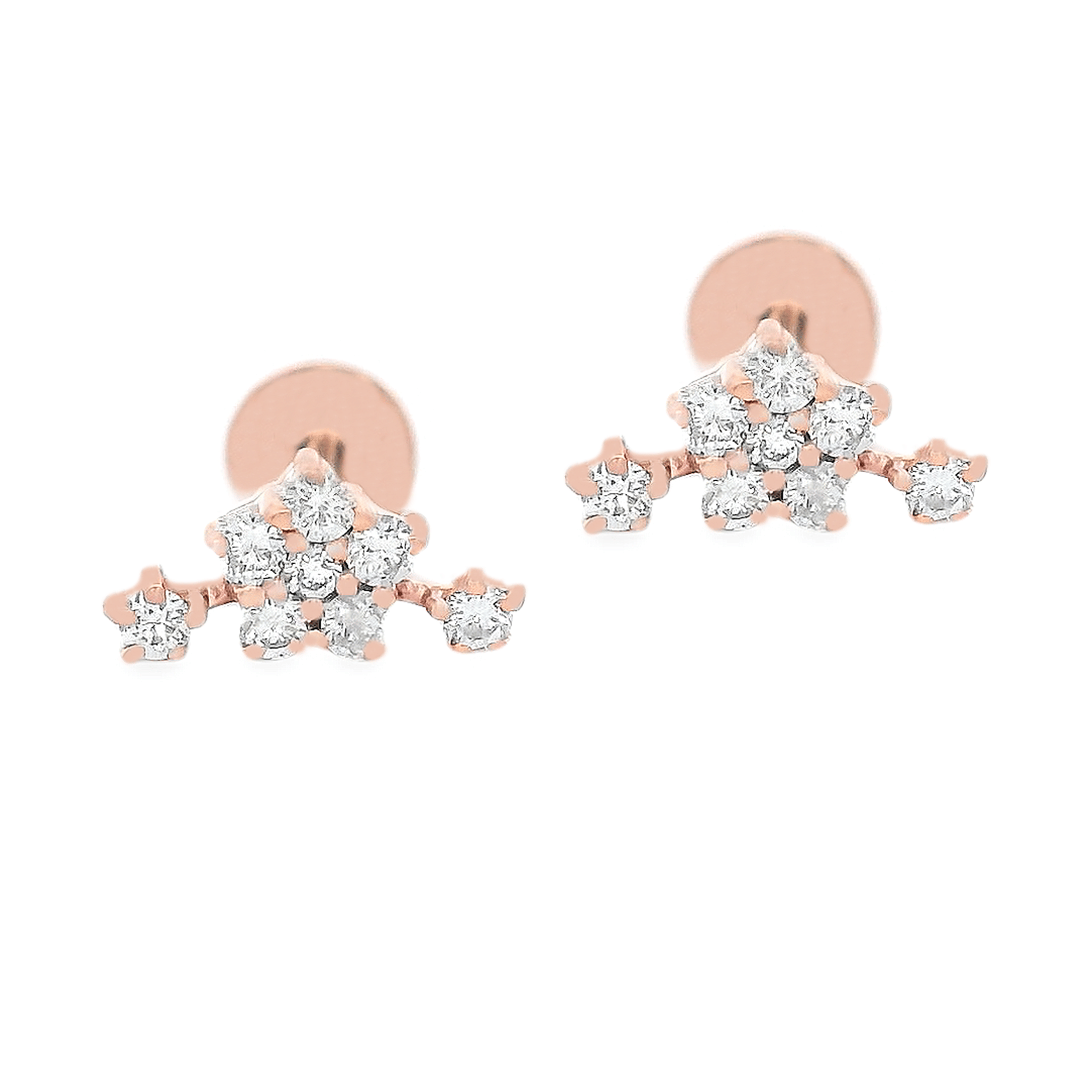 H.L. Gross & Bro. Jewelers .35ct 18k Gold Star Diamond Flat Back Studs