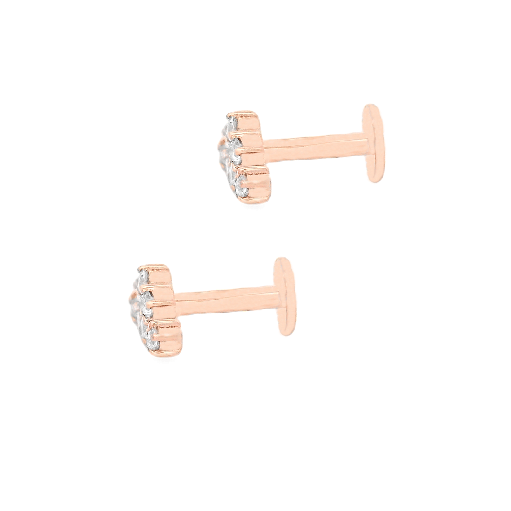 H.L. Gross & Bro. Jewelers .35ct 18k Gold Star Diamond Flat Back Studs