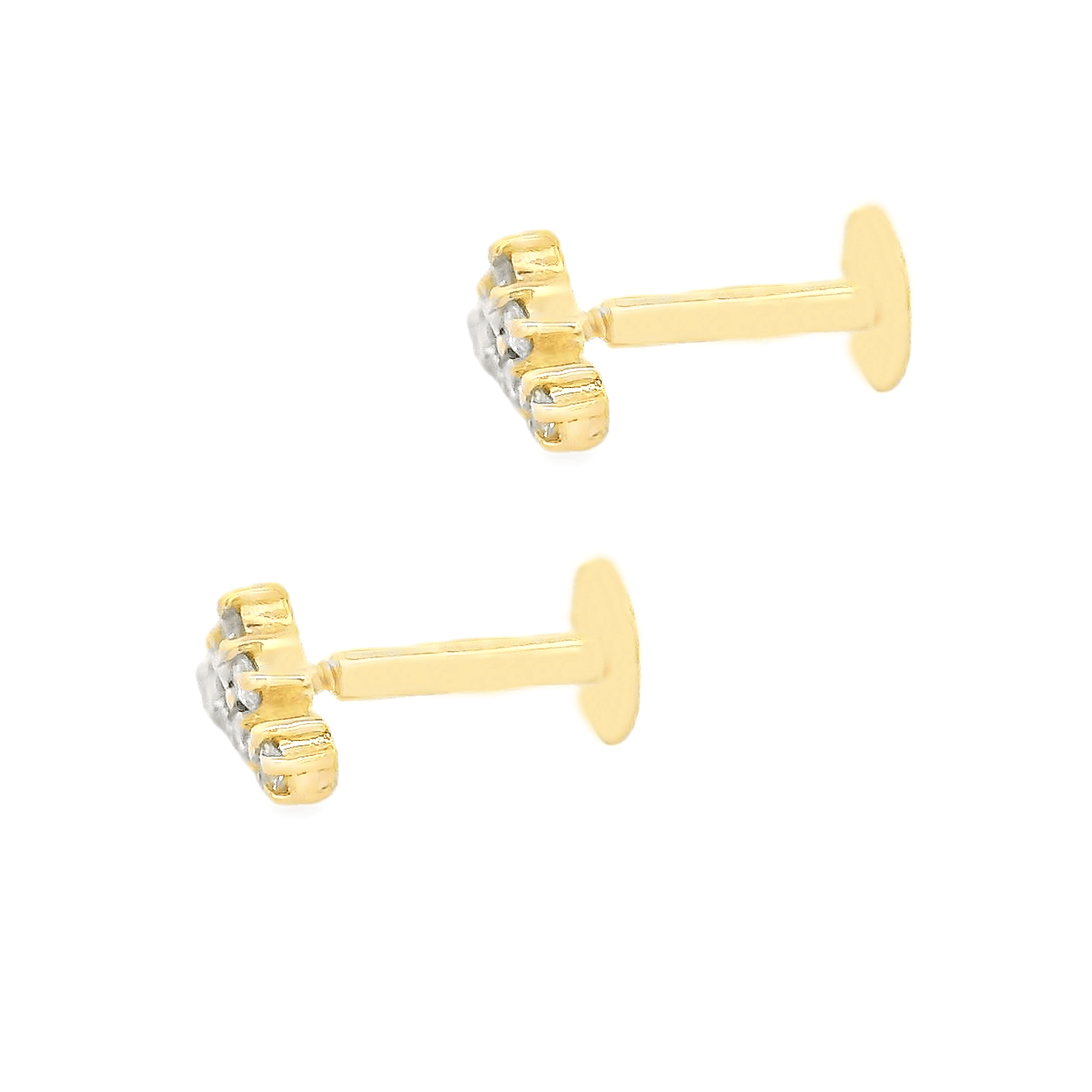 H.L. Gross & Bro. Jewelers .35ct 18k Gold Star Diamond Flat Back Studs