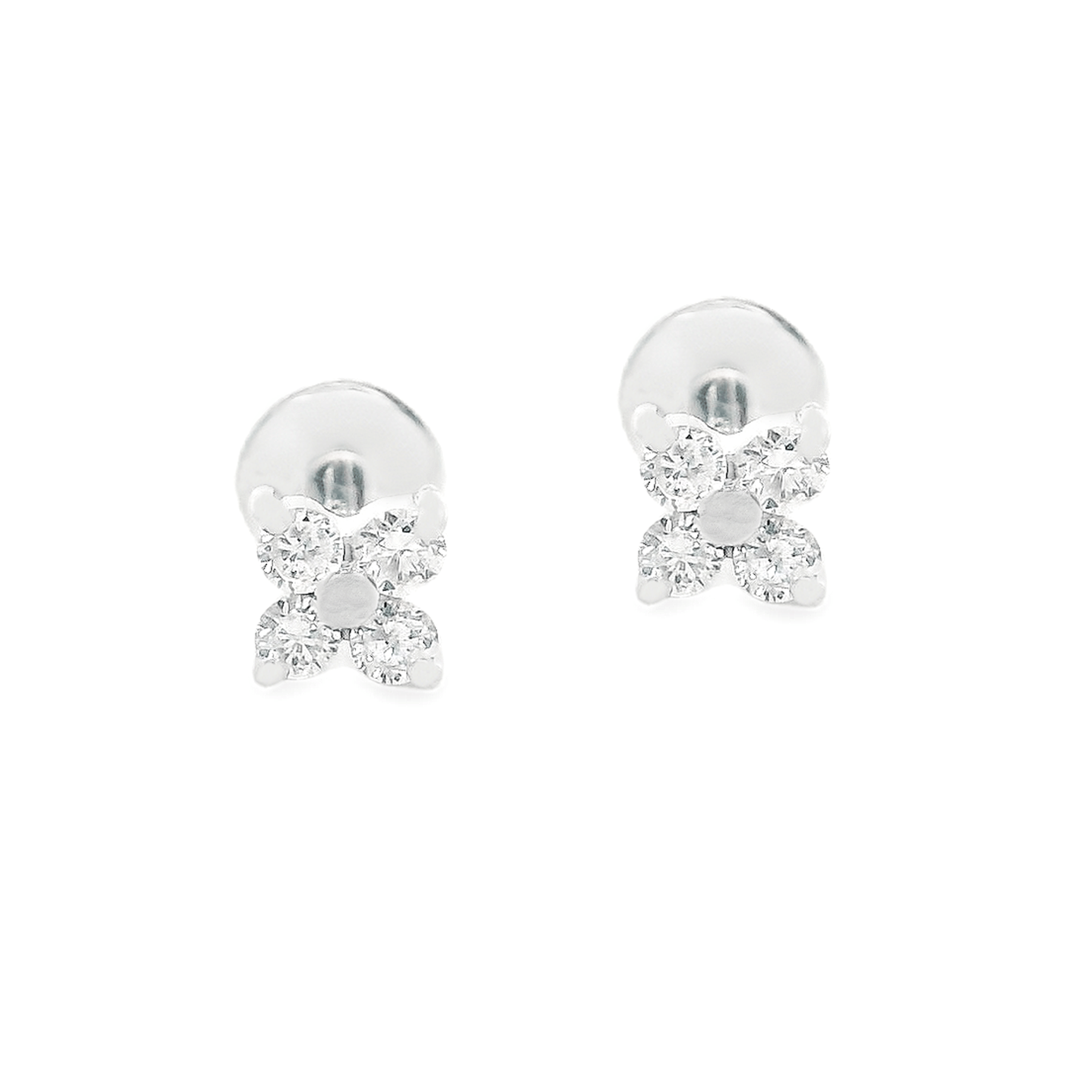 H.L. Gross & Bro. Jewelers .50ct 18k Gold Diamond Flower Flat Back Studs