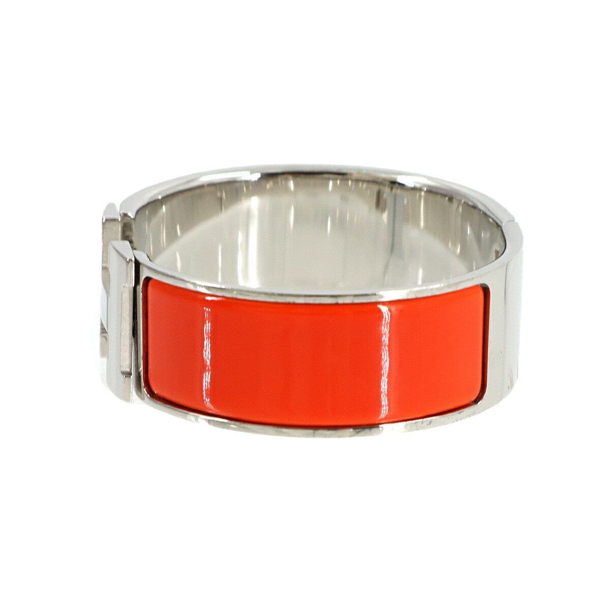 Luxury Promise Japan HERMES Clic Clac H Bangle Orange Silver Accessory 90317159