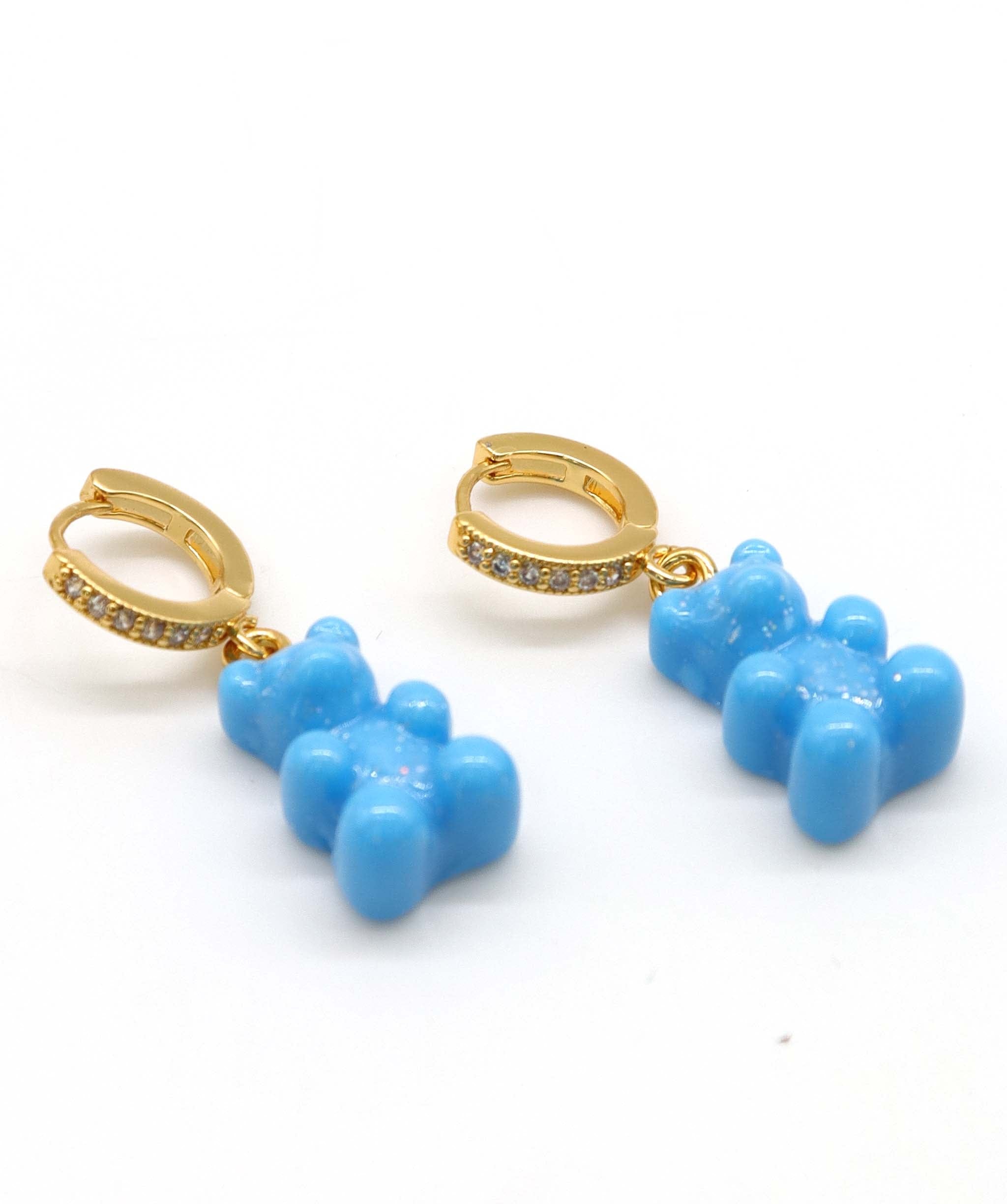 BEAR Nostalgia Bear earrings gold blue ASC7208