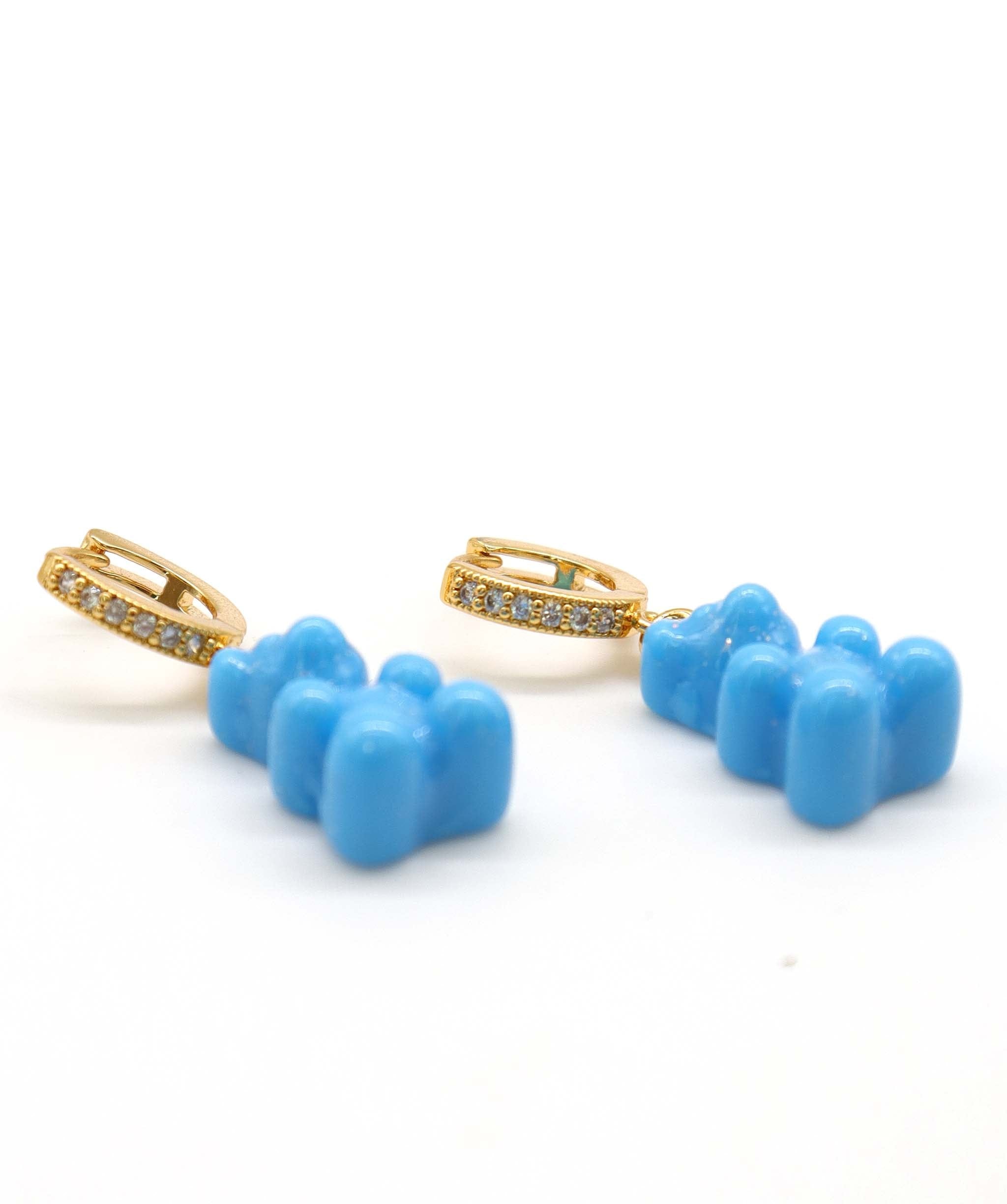 BEAR Nostalgia Bear earrings gold blue ASC7208