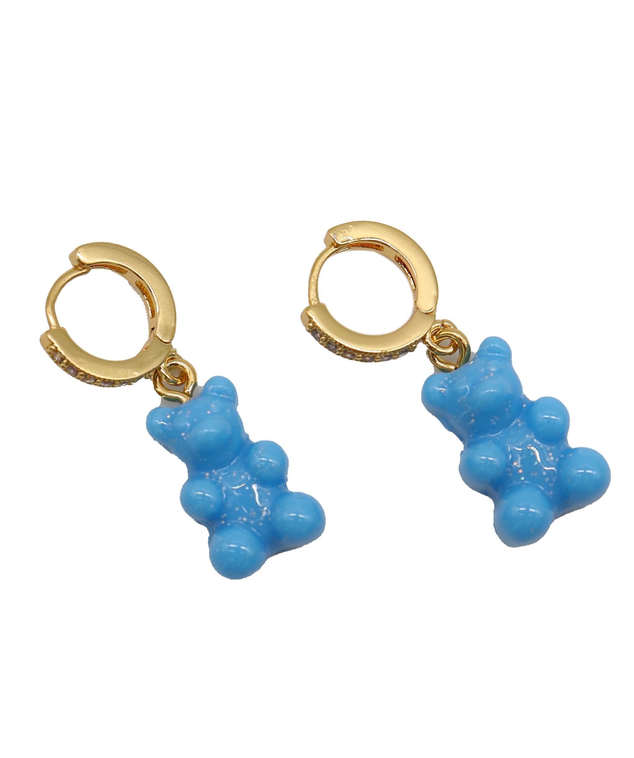 BEAR Nostalgia Bear earrings gold blue ASC7208