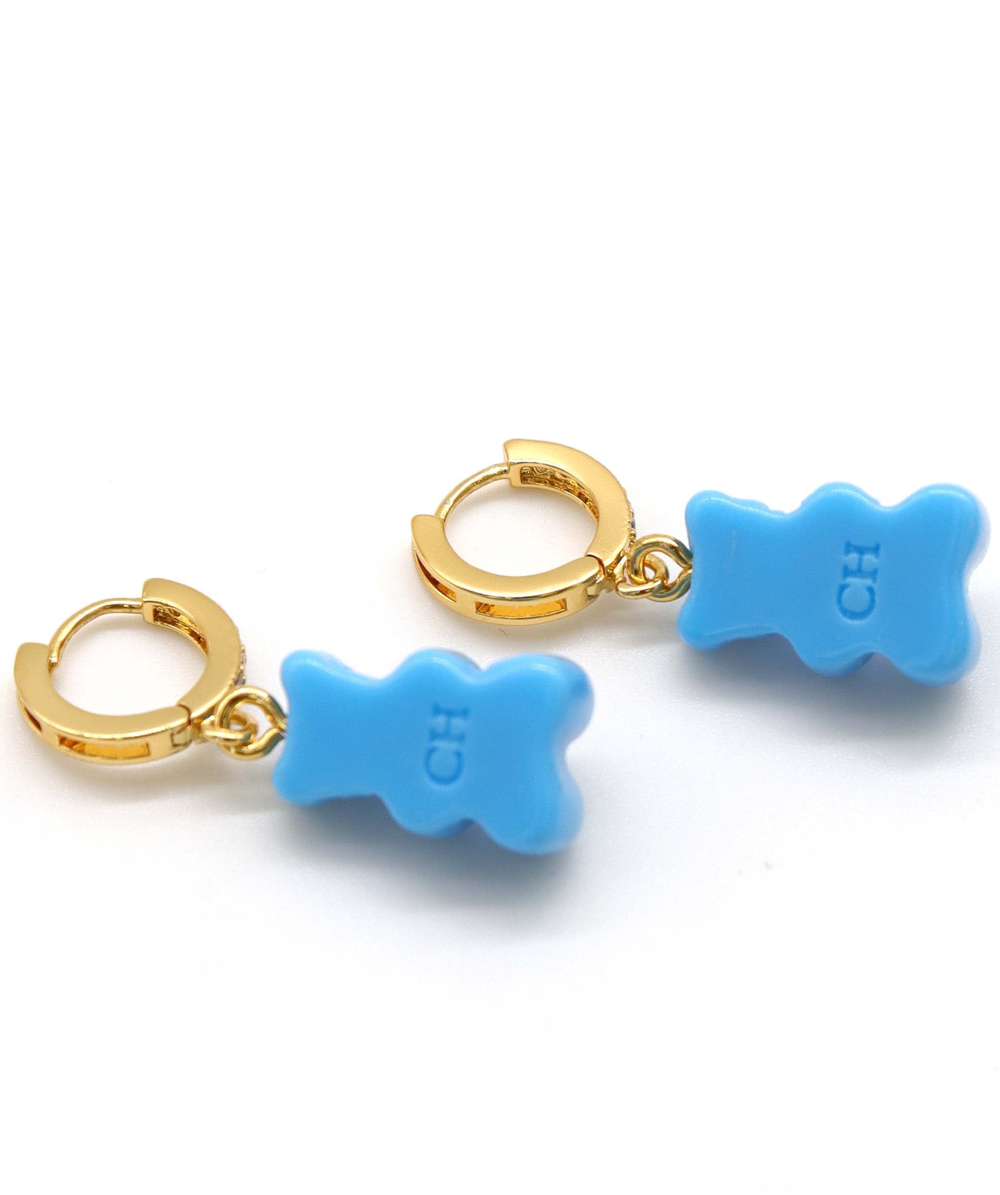 BEAR Nostalgia Bear earrings gold blue ASC7208