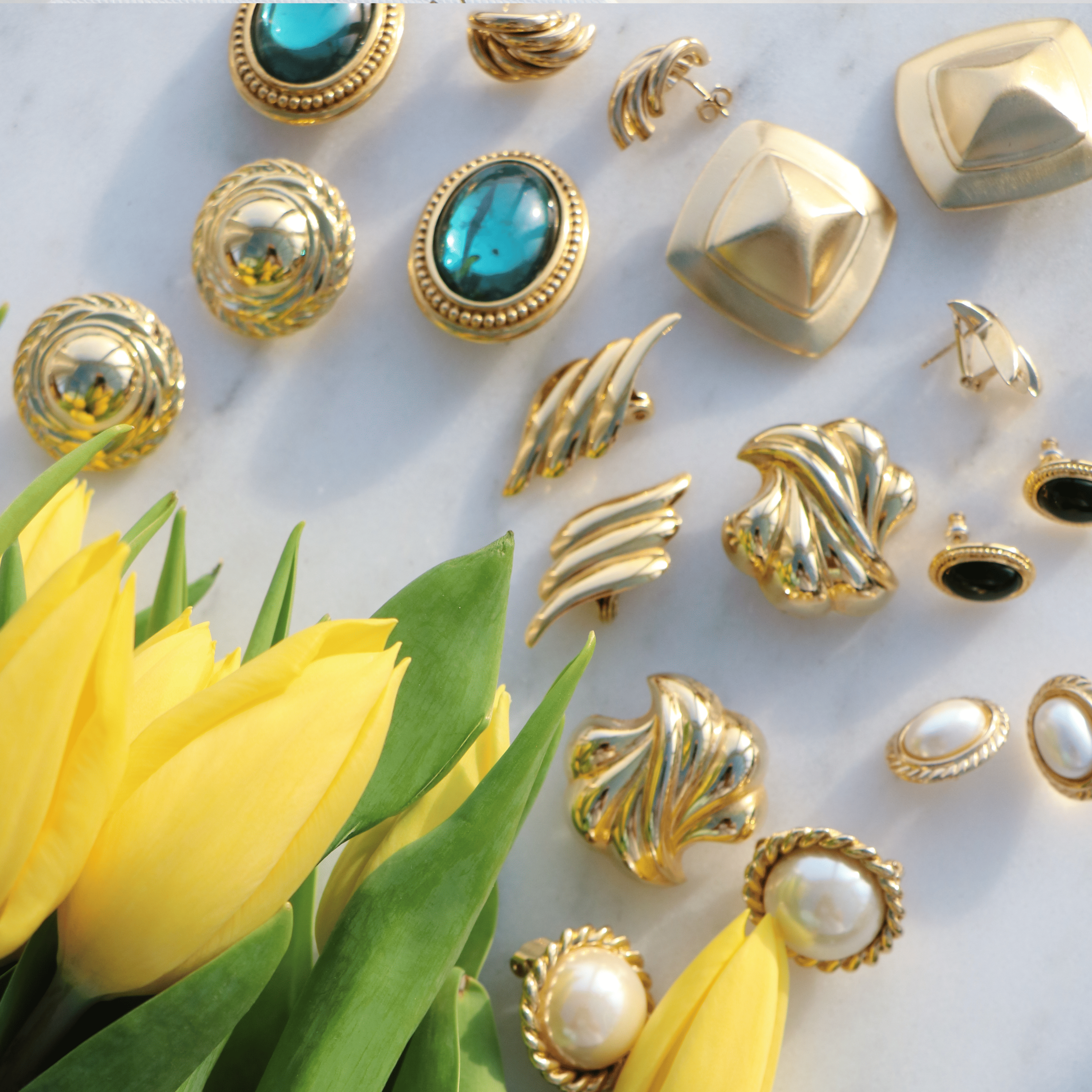 Willowfinejewellery Vintage large statement earrings