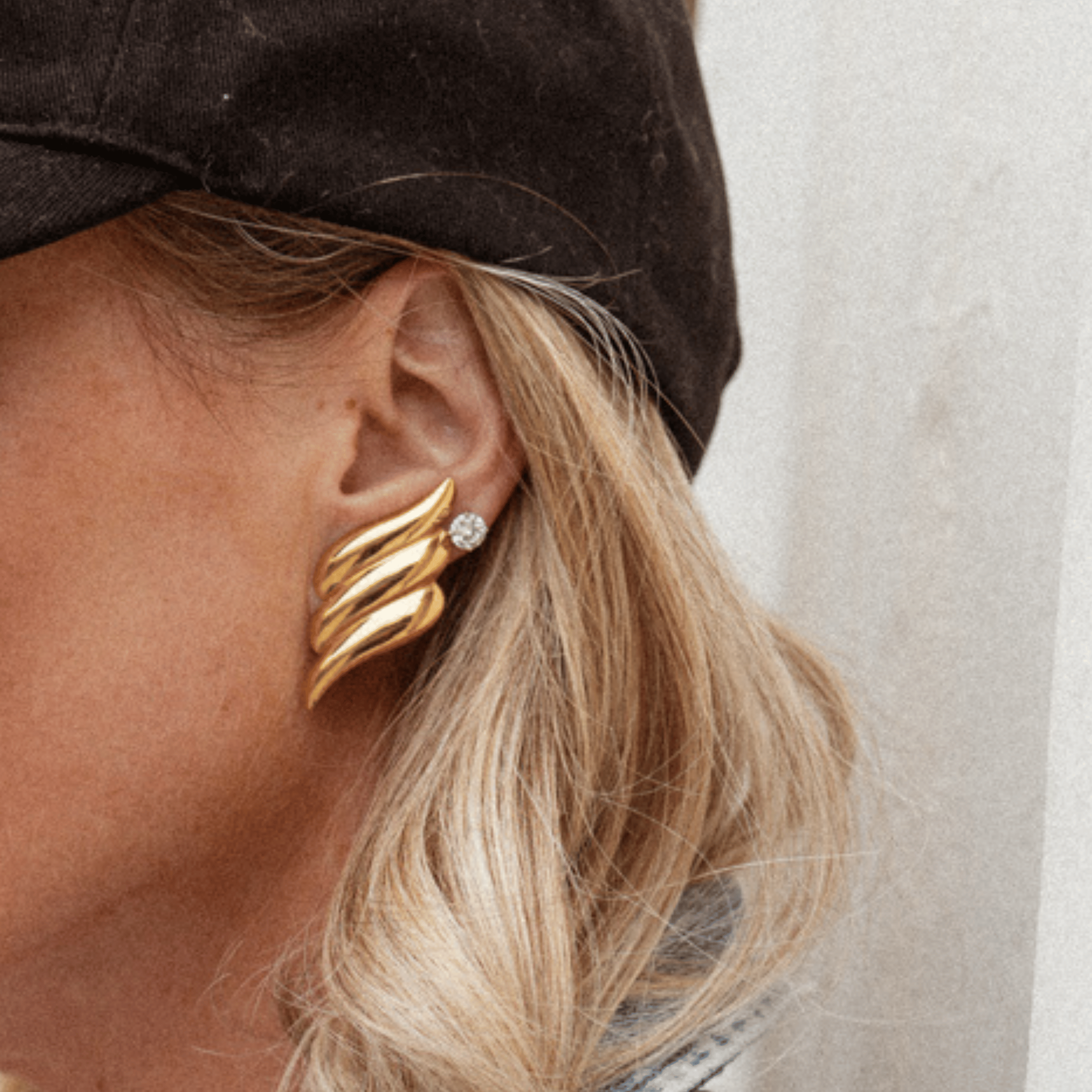 Willowfinejewellery Vintage Gold Wing Earrings