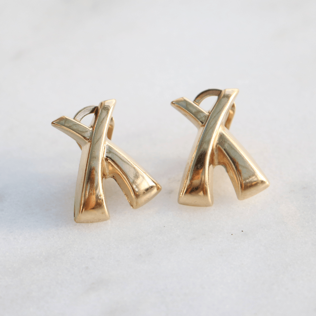 Willowfinejewellery 9ct Gold Vintage Kiss Earrings
