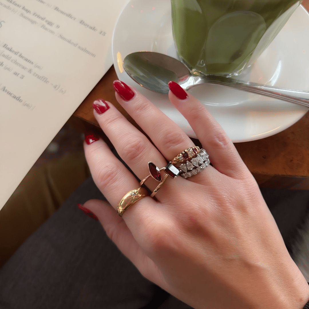 Willow Fine Jewellery 9ct Gold Marquise Cut Garnet Ring