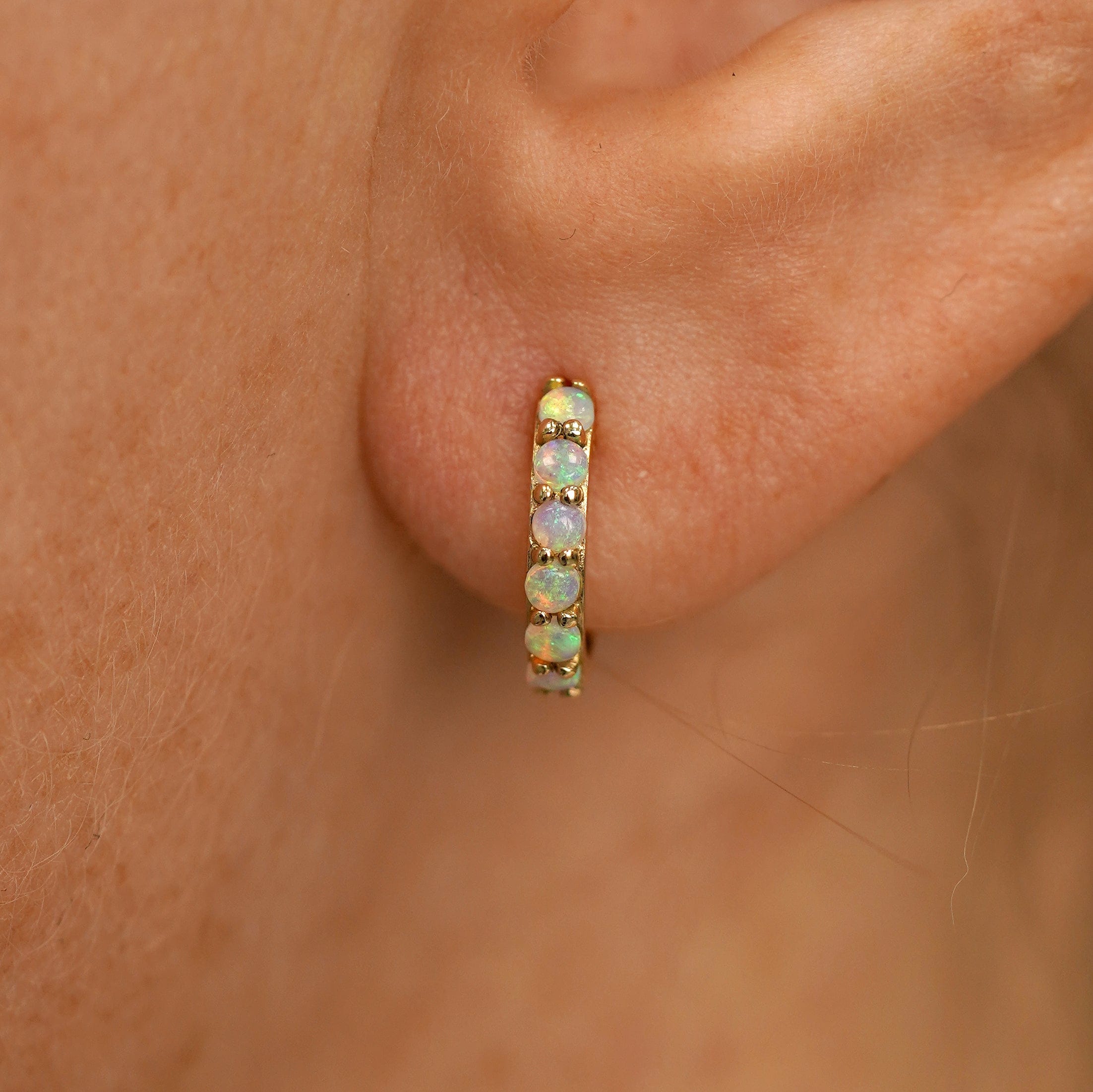 Automic Gold Studio Opal Huggie Hoop
