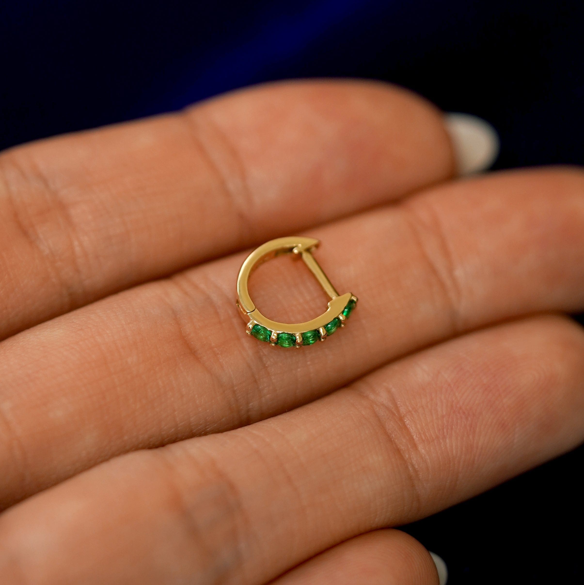 Automic Gold Studio Emerald Huggie Hoop