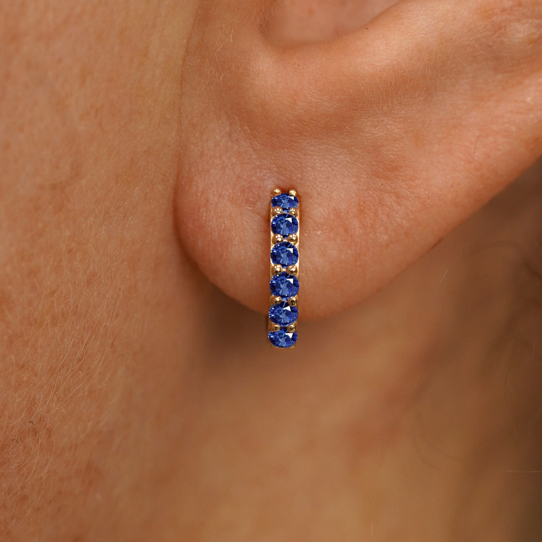 Automic Gold Studio Blue Sapphire Huggie Hoop
