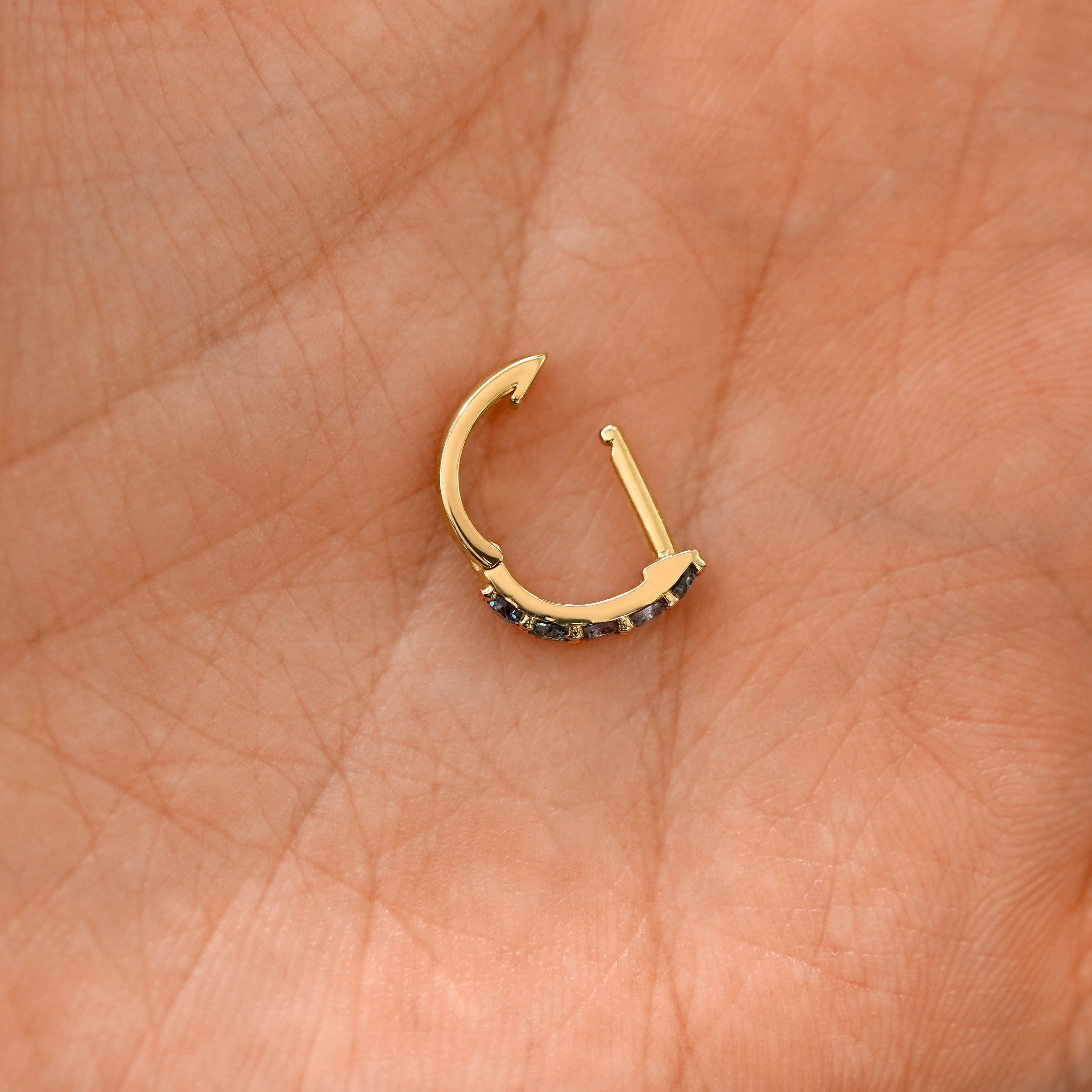 Automic Gold Studio Alexandrite Huggie Hoop