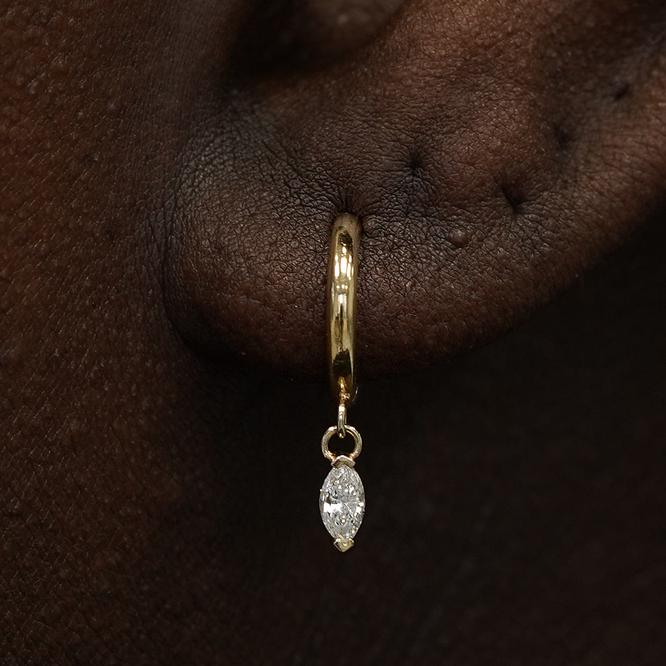Automic Gold Studio Marquise Diamond Dangle Hoop