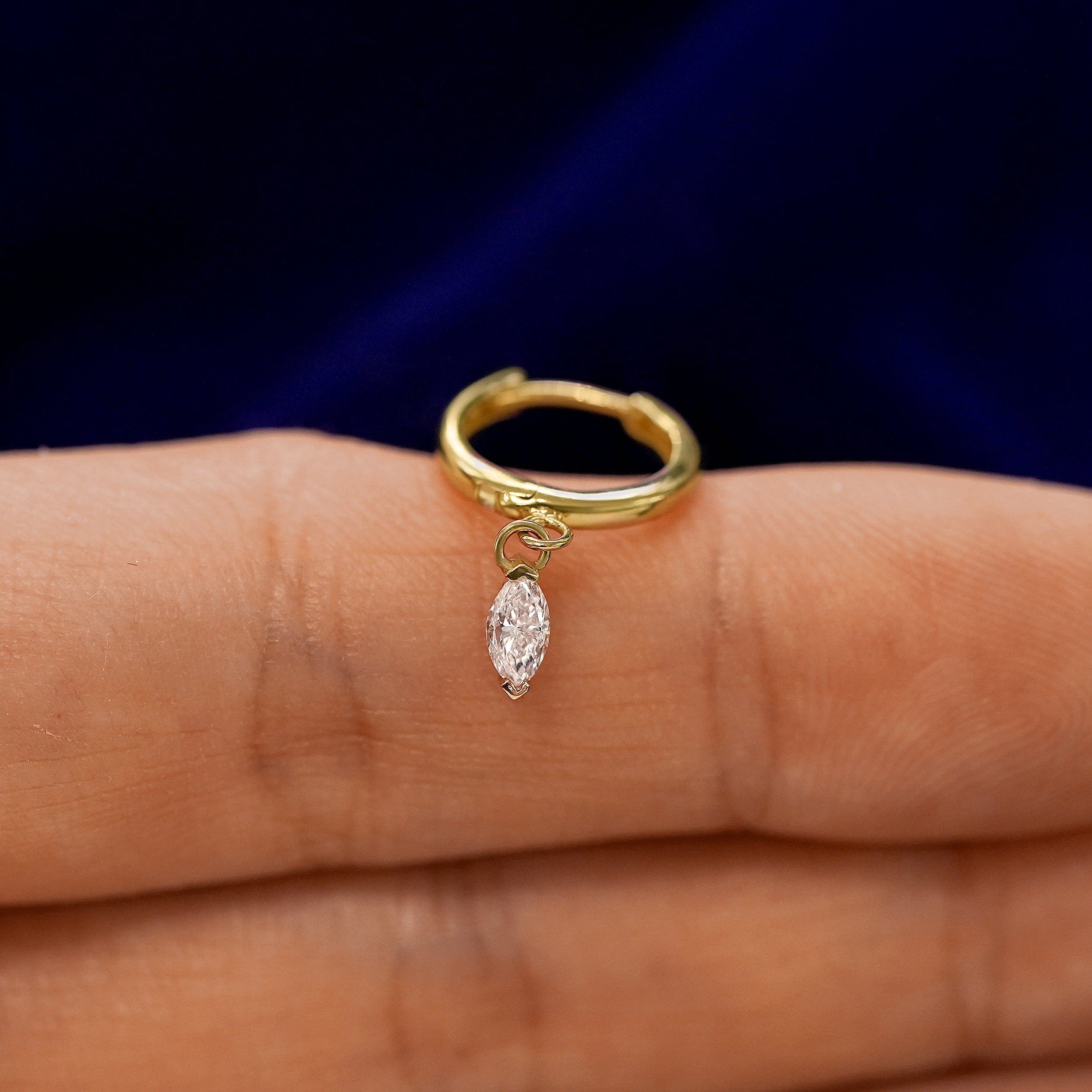 Automic Gold Studio Marquise Diamond Dangle Hoop