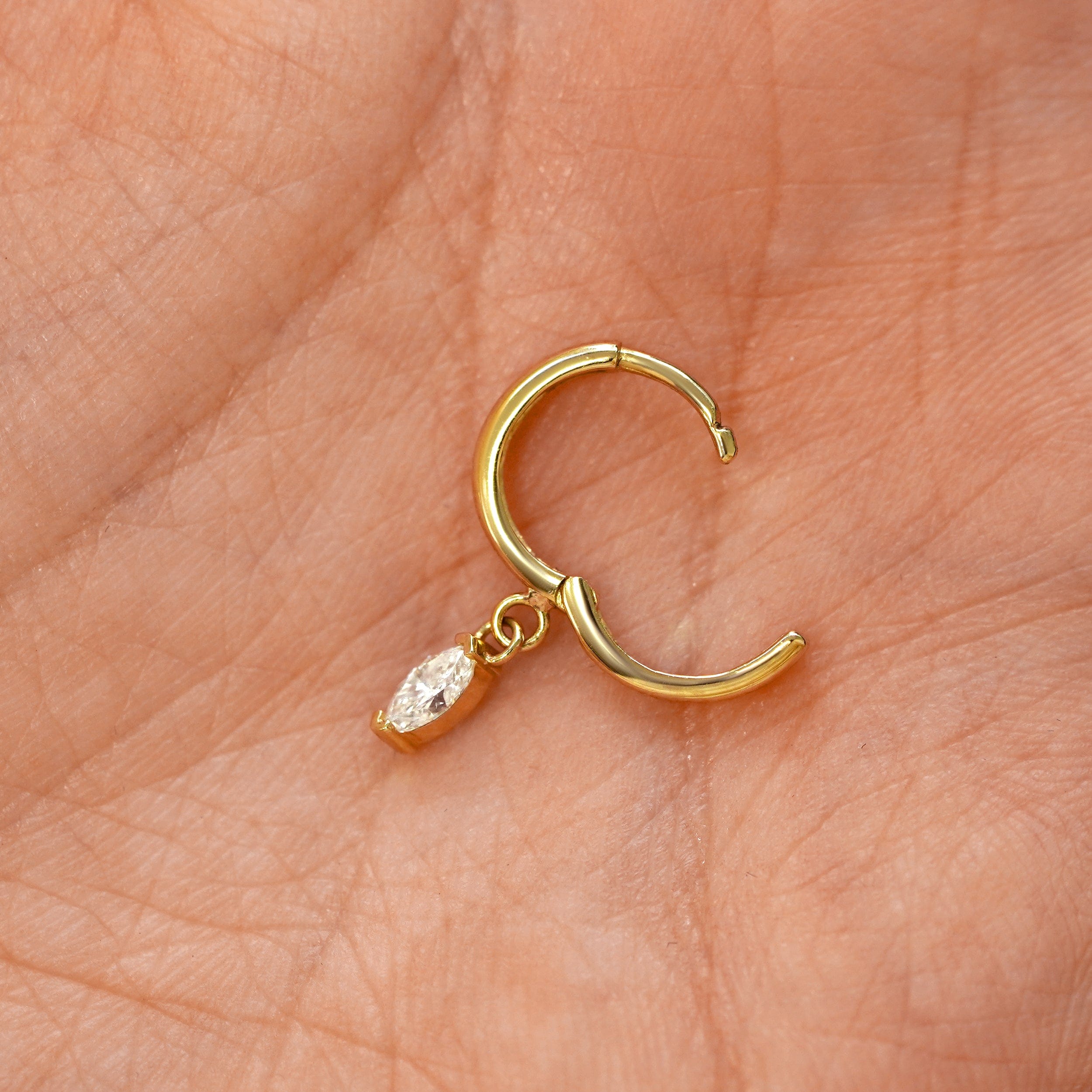 Automic Gold Studio Marquise Diamond Dangle Hoop