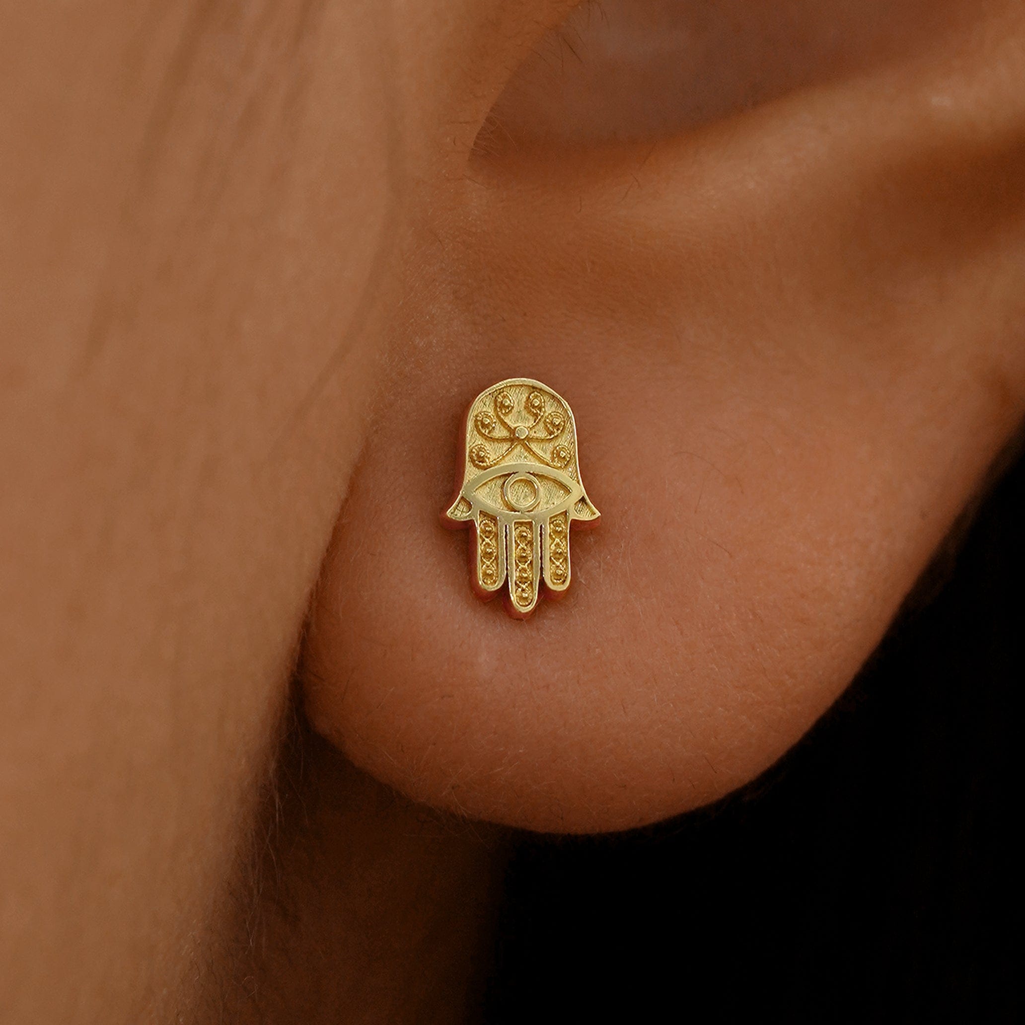 Automic Gold Studio Hamsa Earring