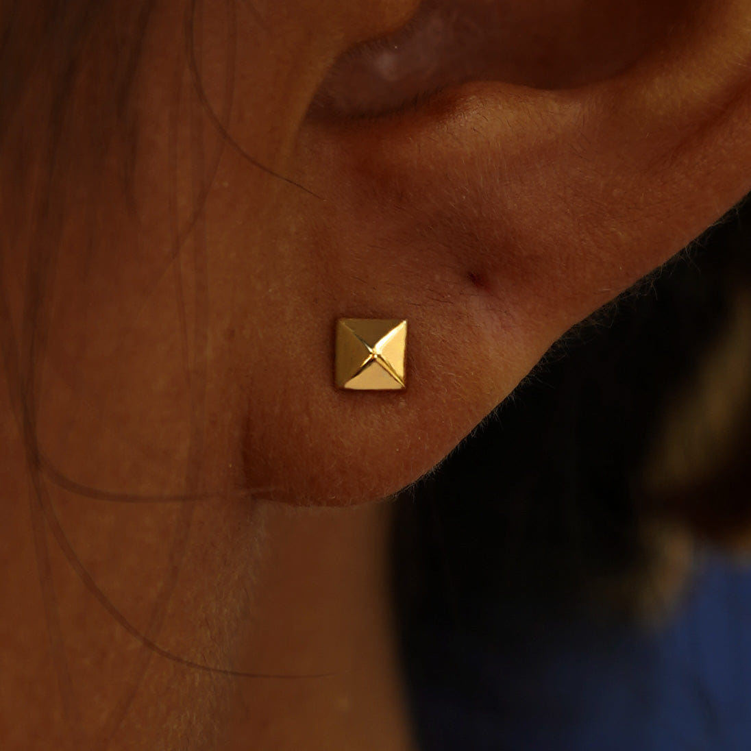 Automic Gold Studio Pyramid Earring