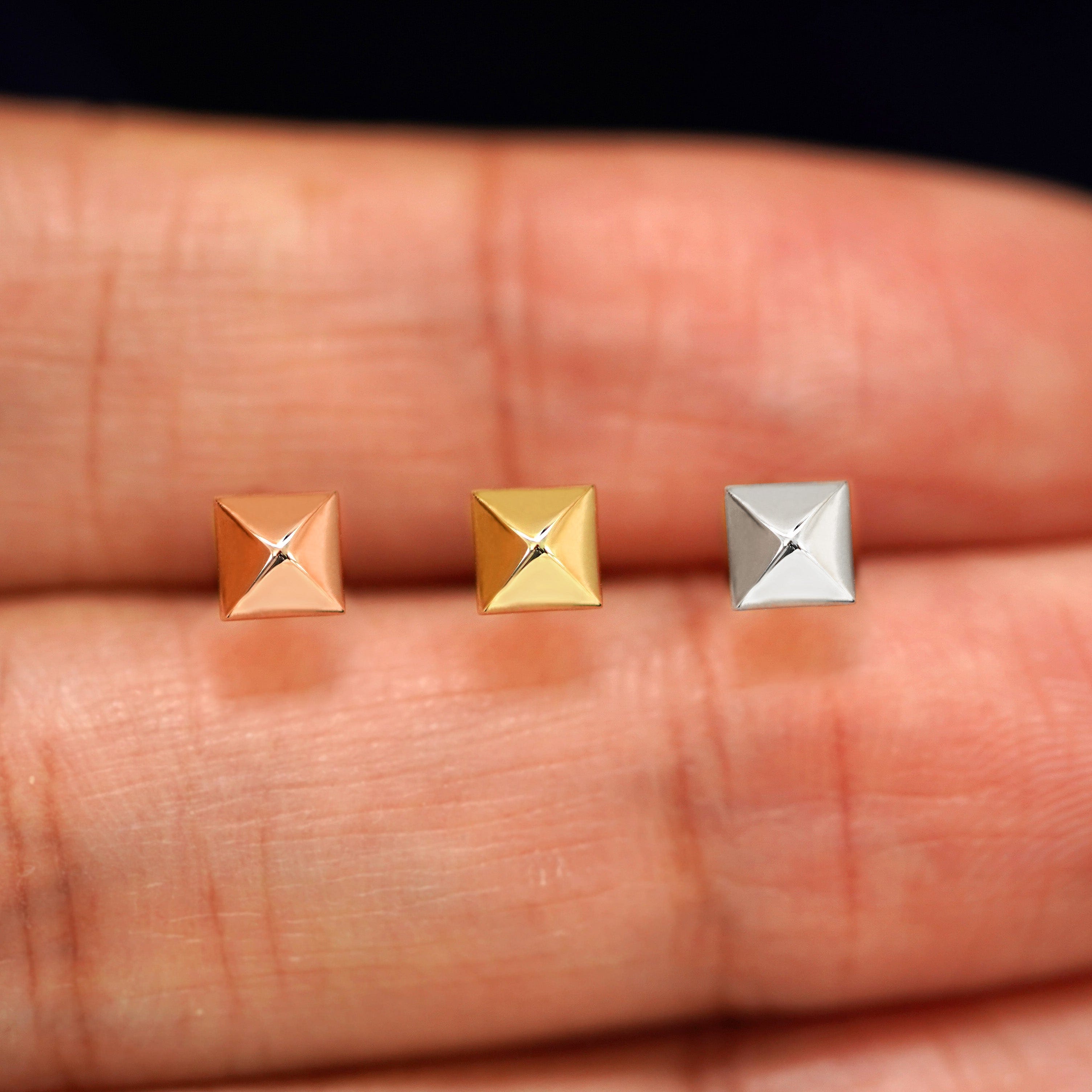 Automic Gold Studio Pyramid Earring