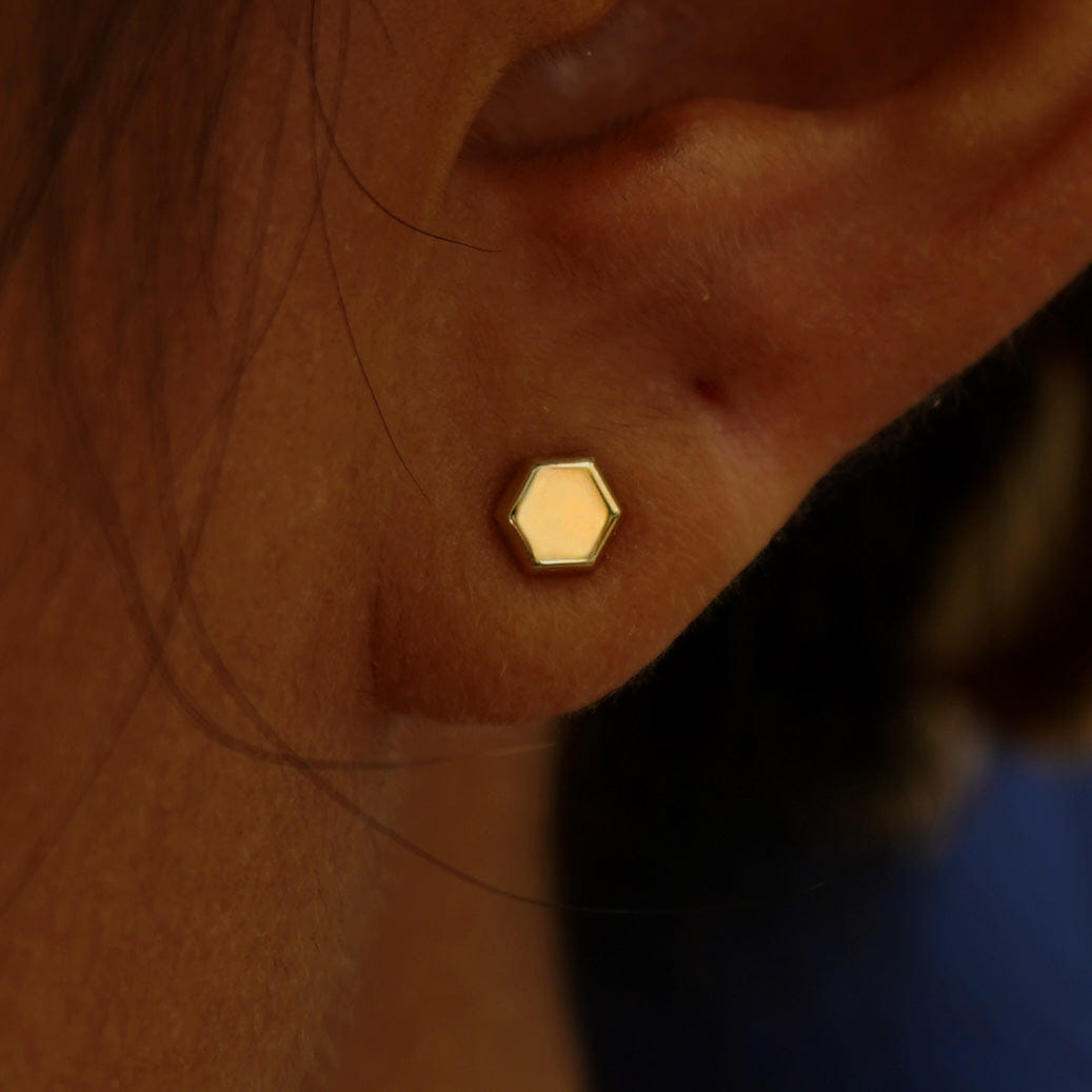 Automic Gold Studio Hexagon Earring
