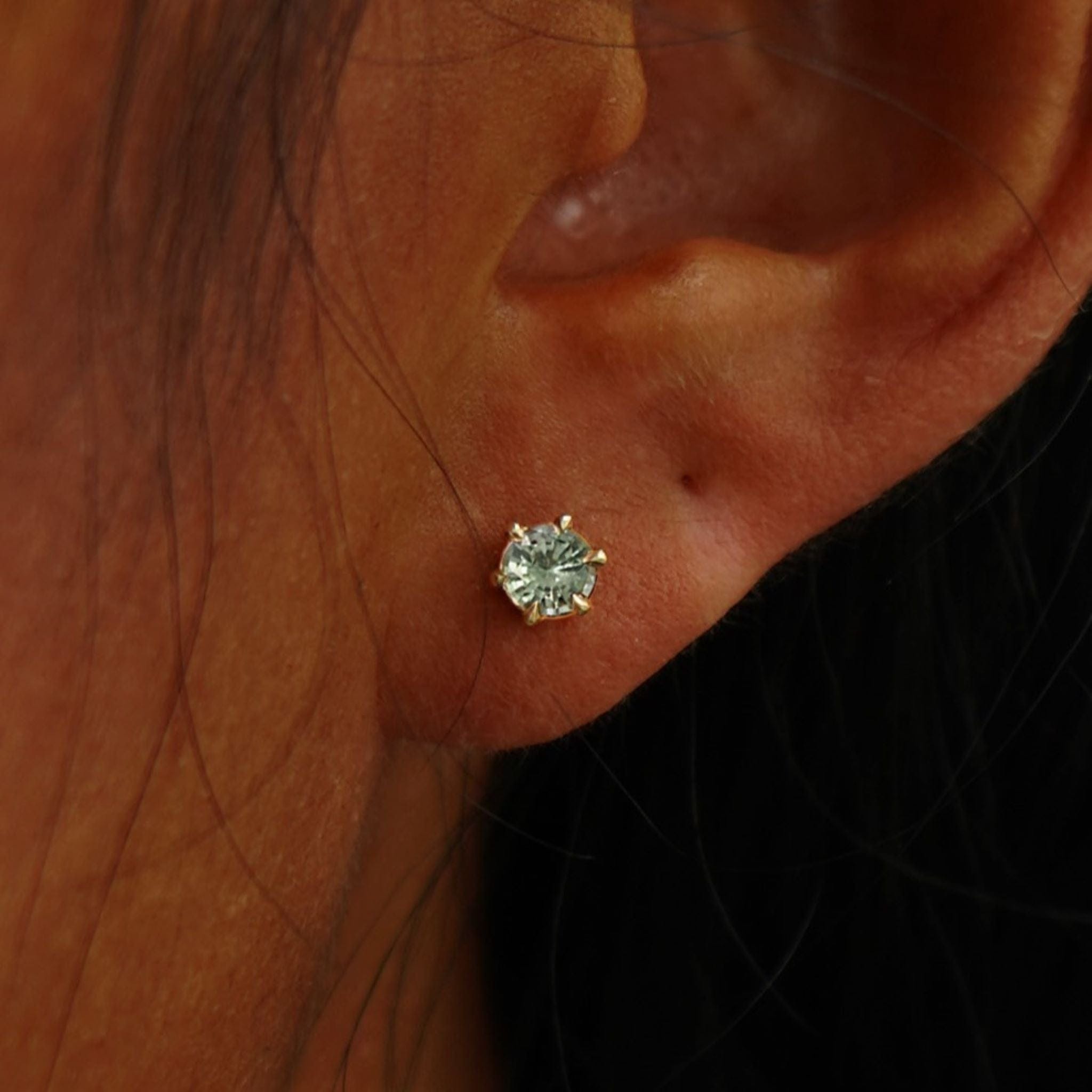 Automic Gold Studio Montana Teal Sapphire Earring
