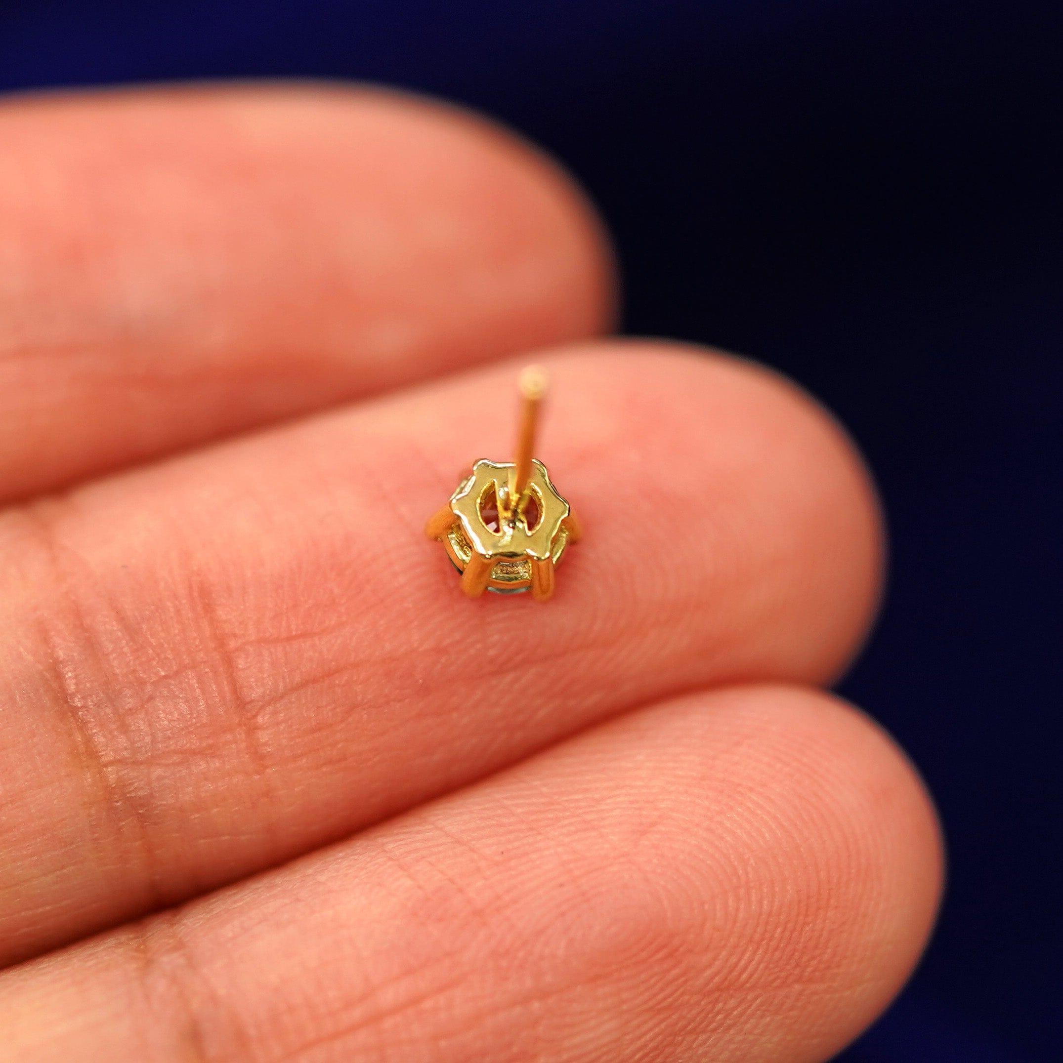 Automic Gold Studio Montana Teal Sapphire Earring