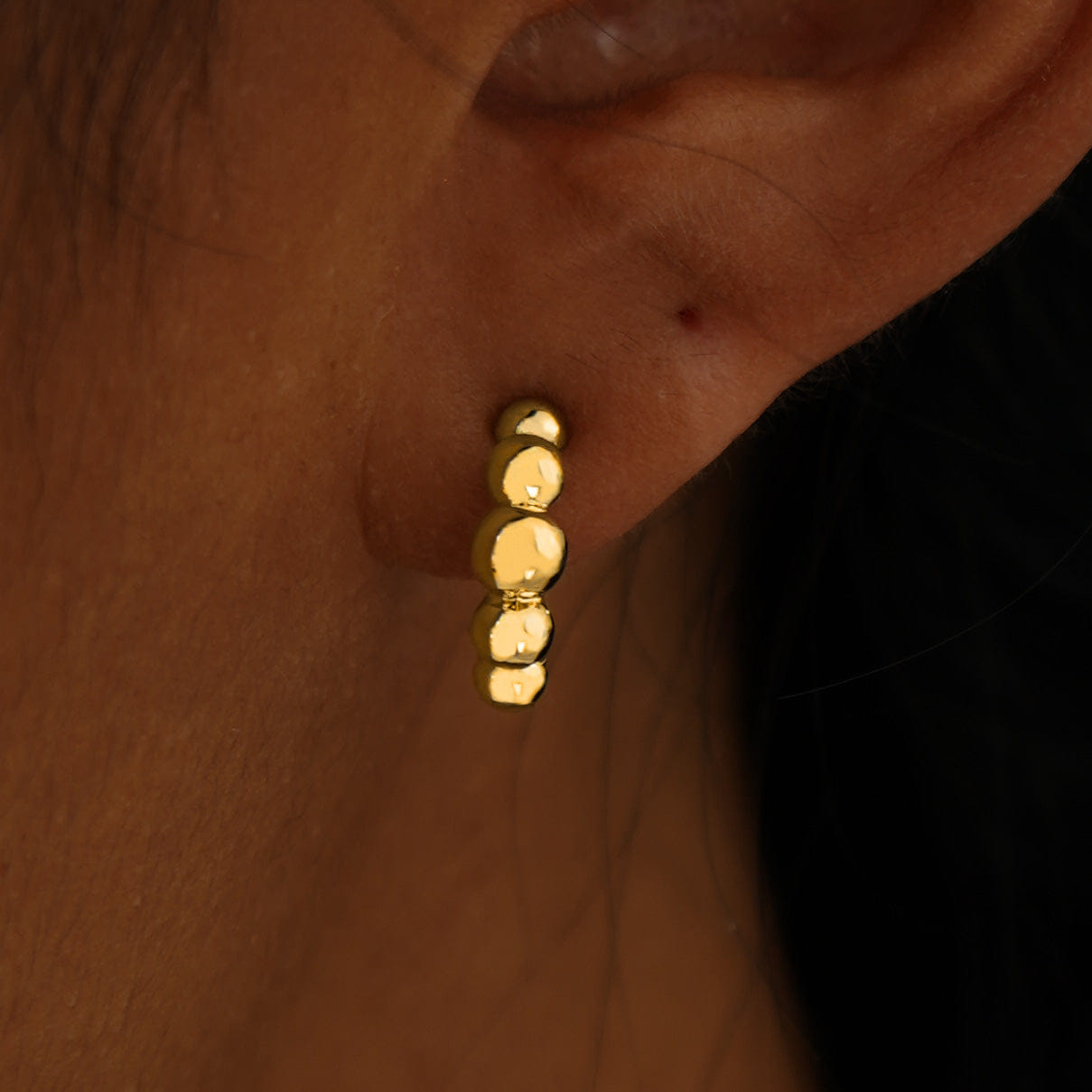 Automic Gold Studio Graduated Puffy Beaded Hoop