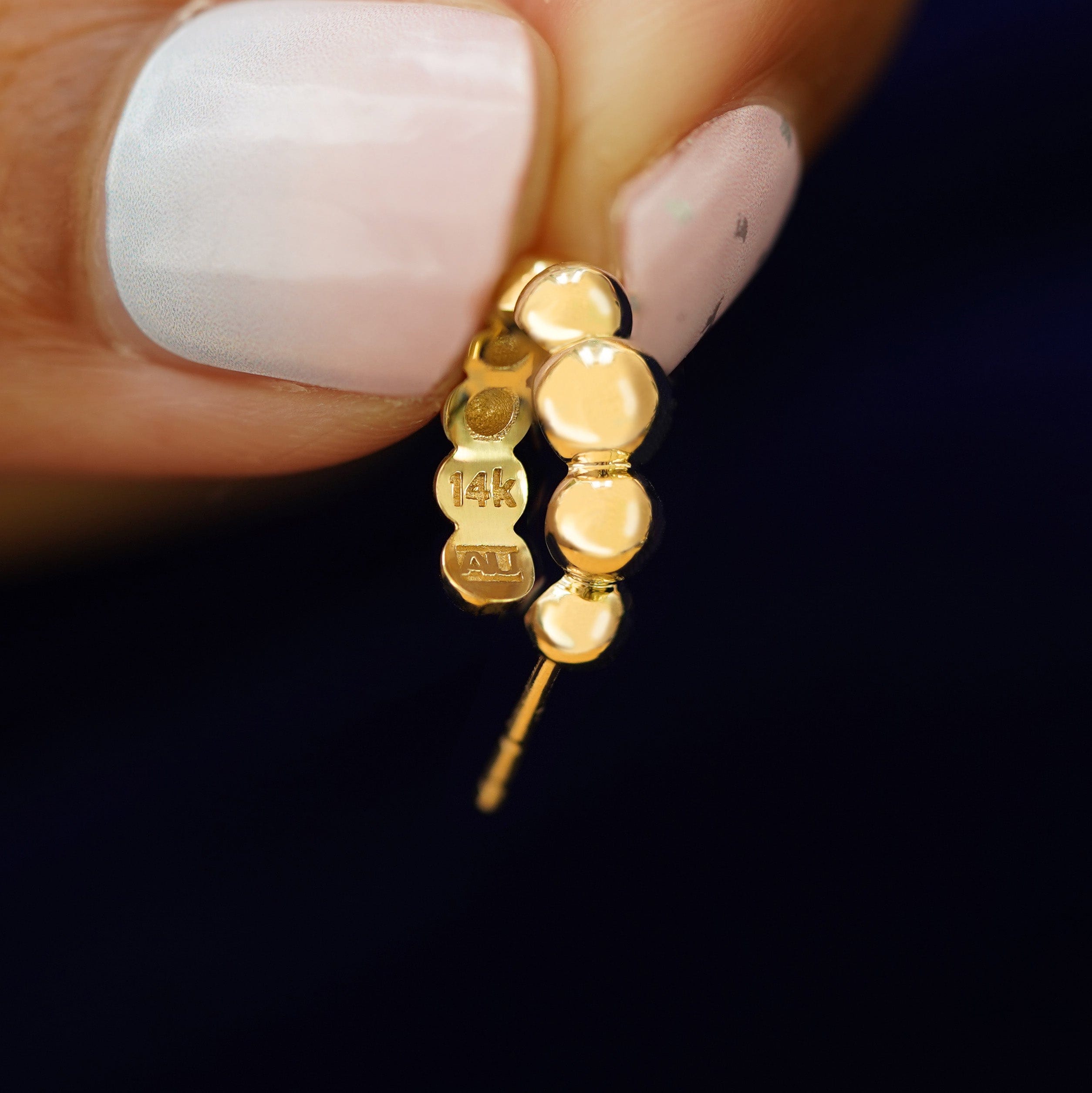 Automic Gold Studio Graduated Puffy Beaded Hoop