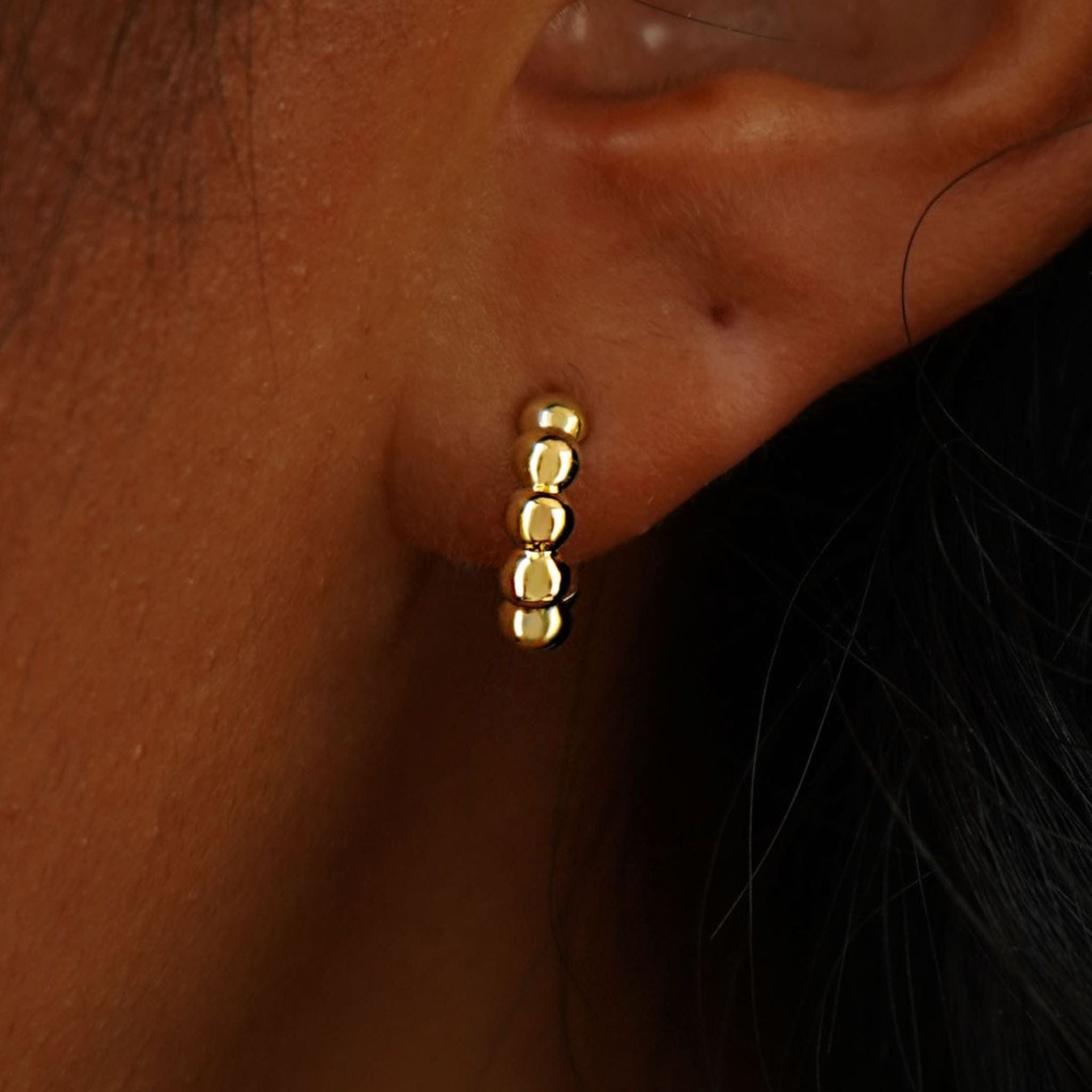 Automic Gold Studio Mini Puffy Beaded Hoop