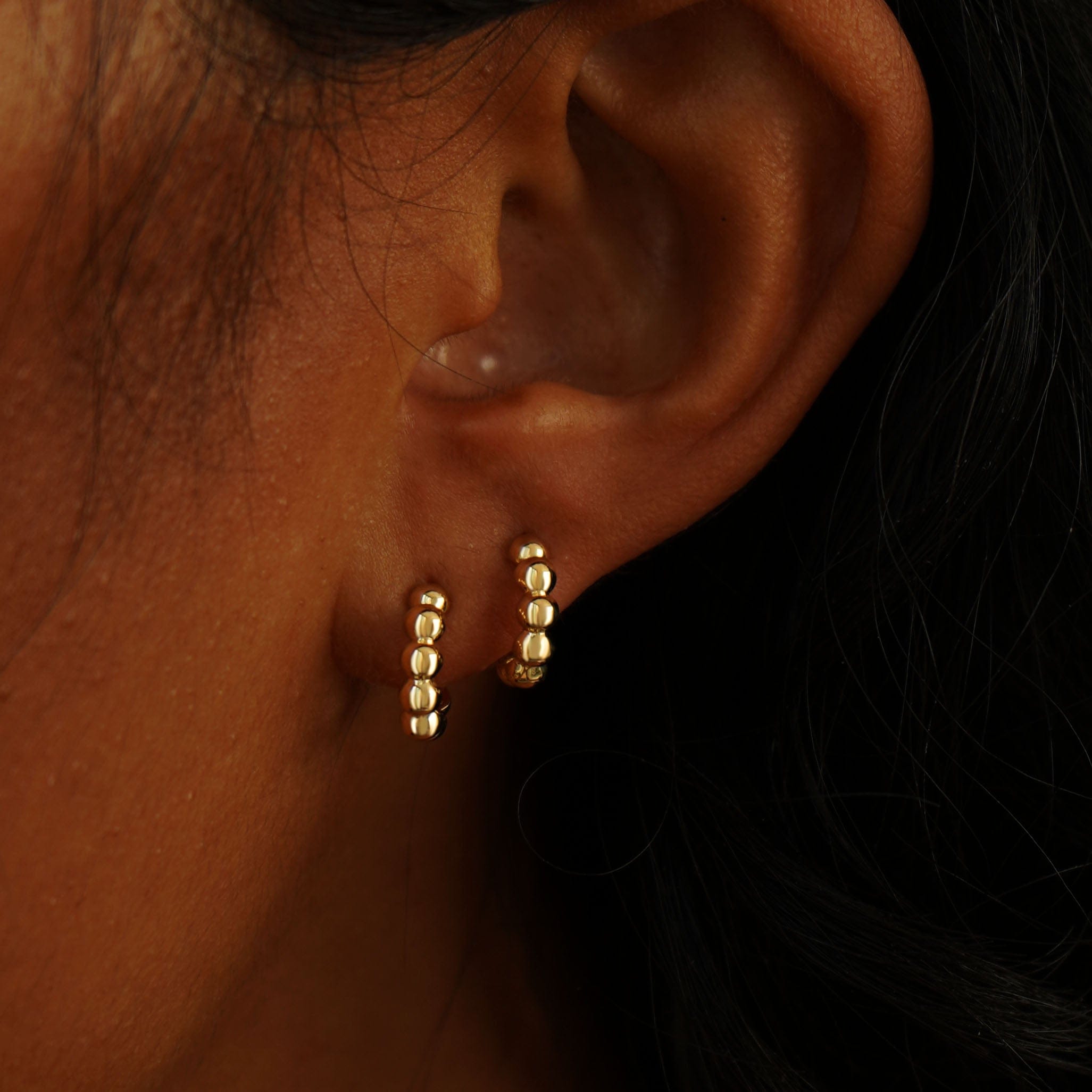 Automic Gold Studio Mini Puffy Beaded Hoop