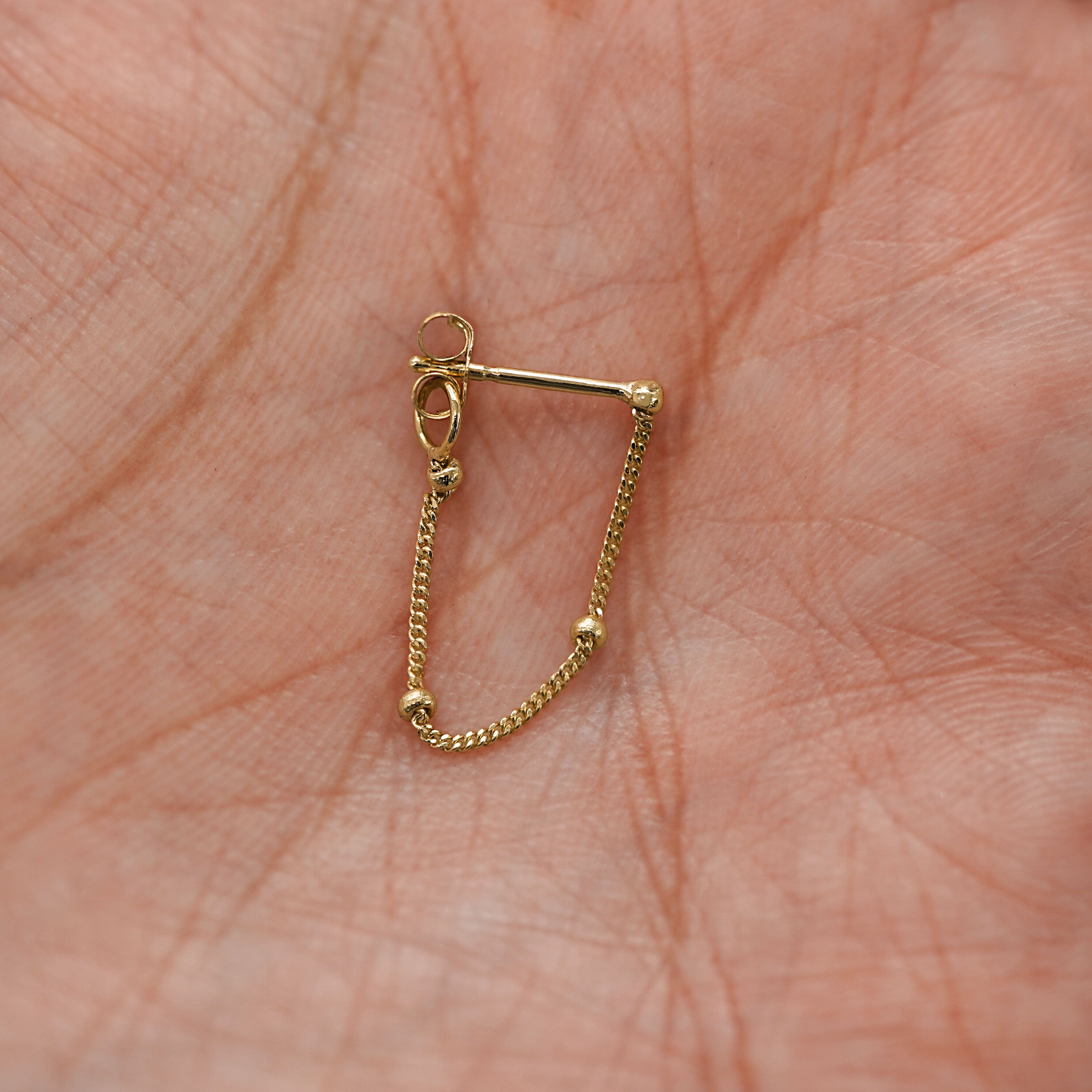 Automic Gold Studio Beaded Essential Chain Loop Earring