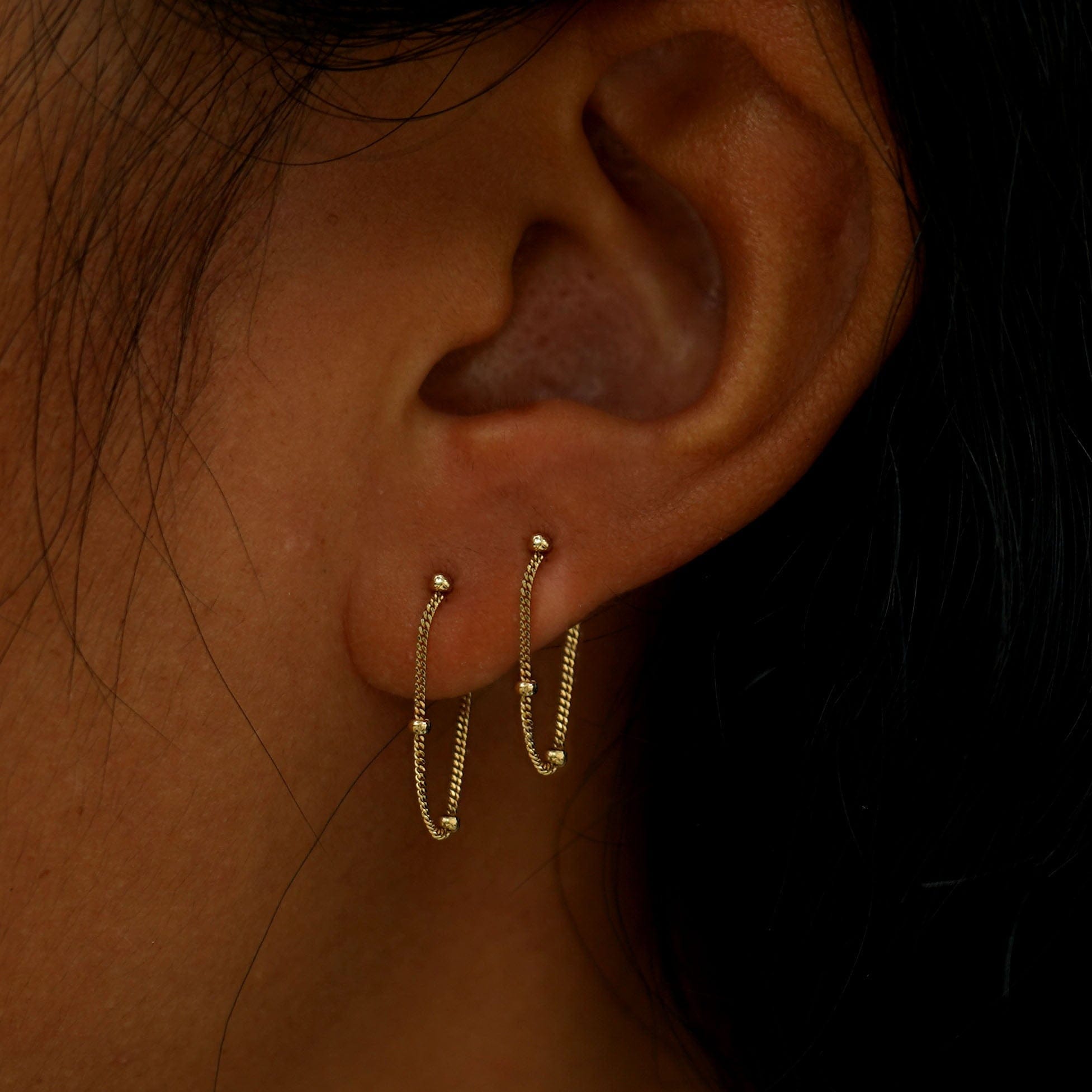 Automic Gold Studio Beaded Essential Chain Loop Earring