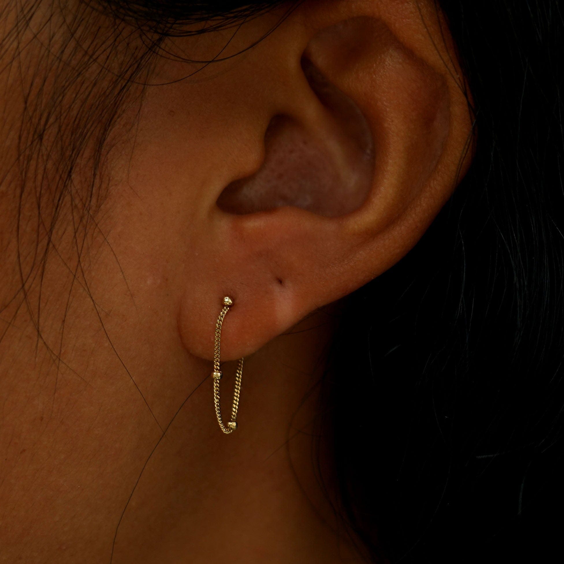 Automic Gold Studio Beaded Essential Chain Loop Earring