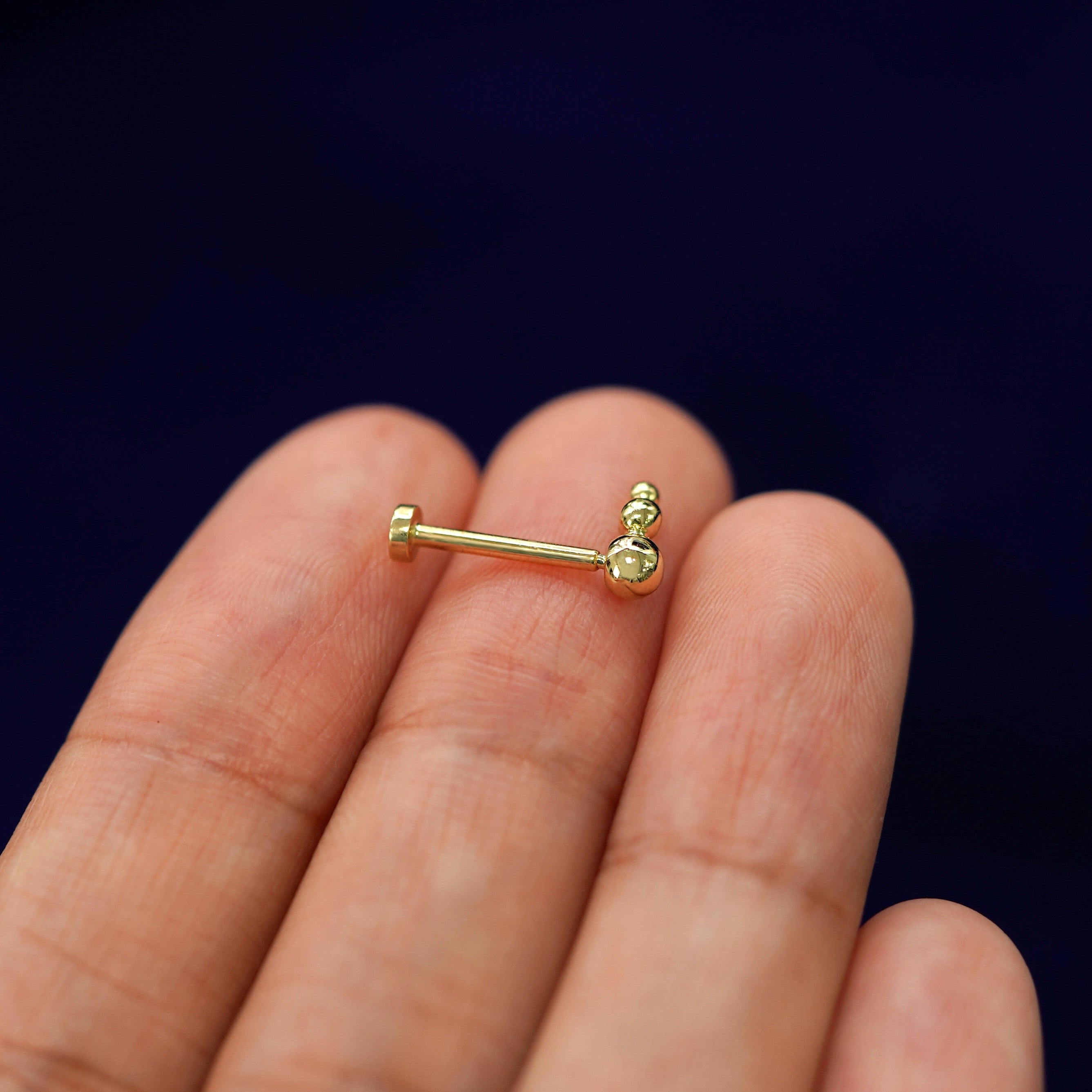 Automic Gold Studio Graduated Ball Flatback Piercing