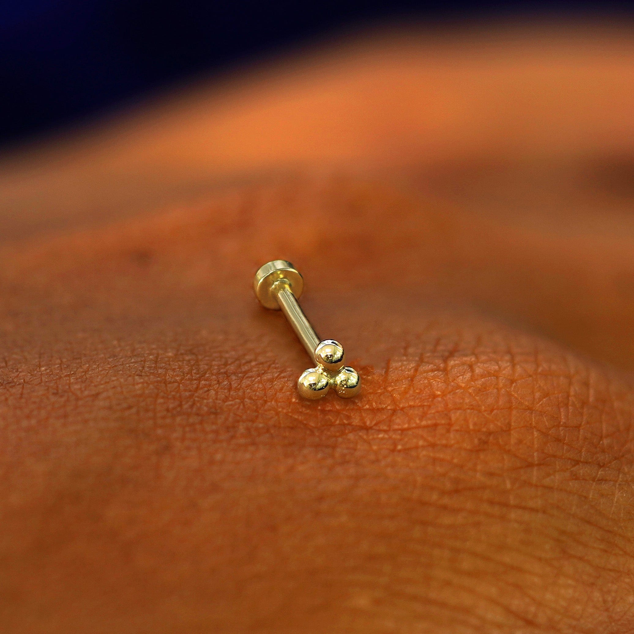Automic Gold Studio Ball Trio Flatback Piercing