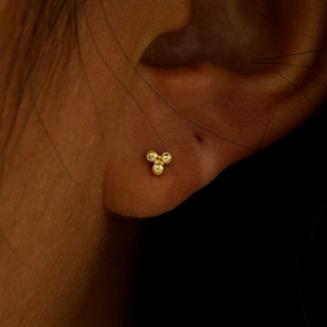Automic Gold Studio Ball Trio Earring