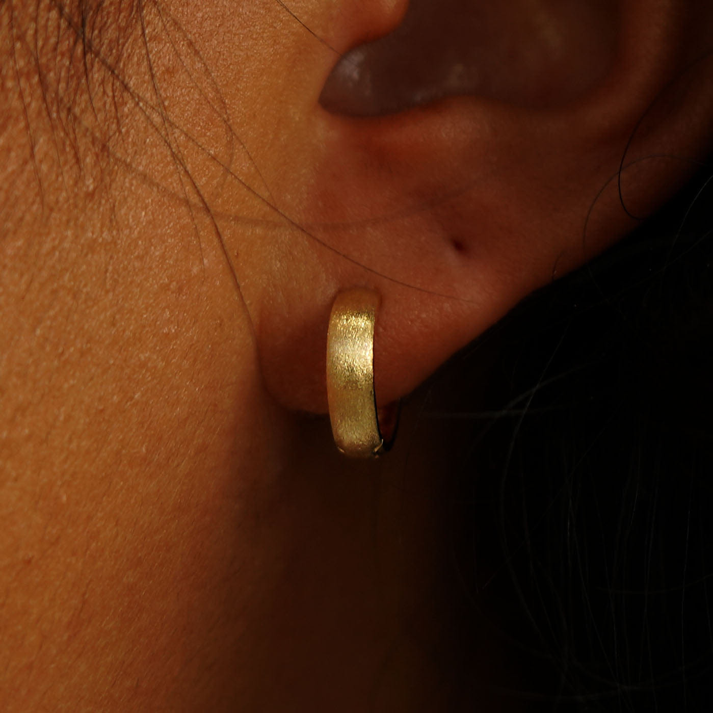 Automic Gold Studio Stardust Small Wide Huggie Hoops